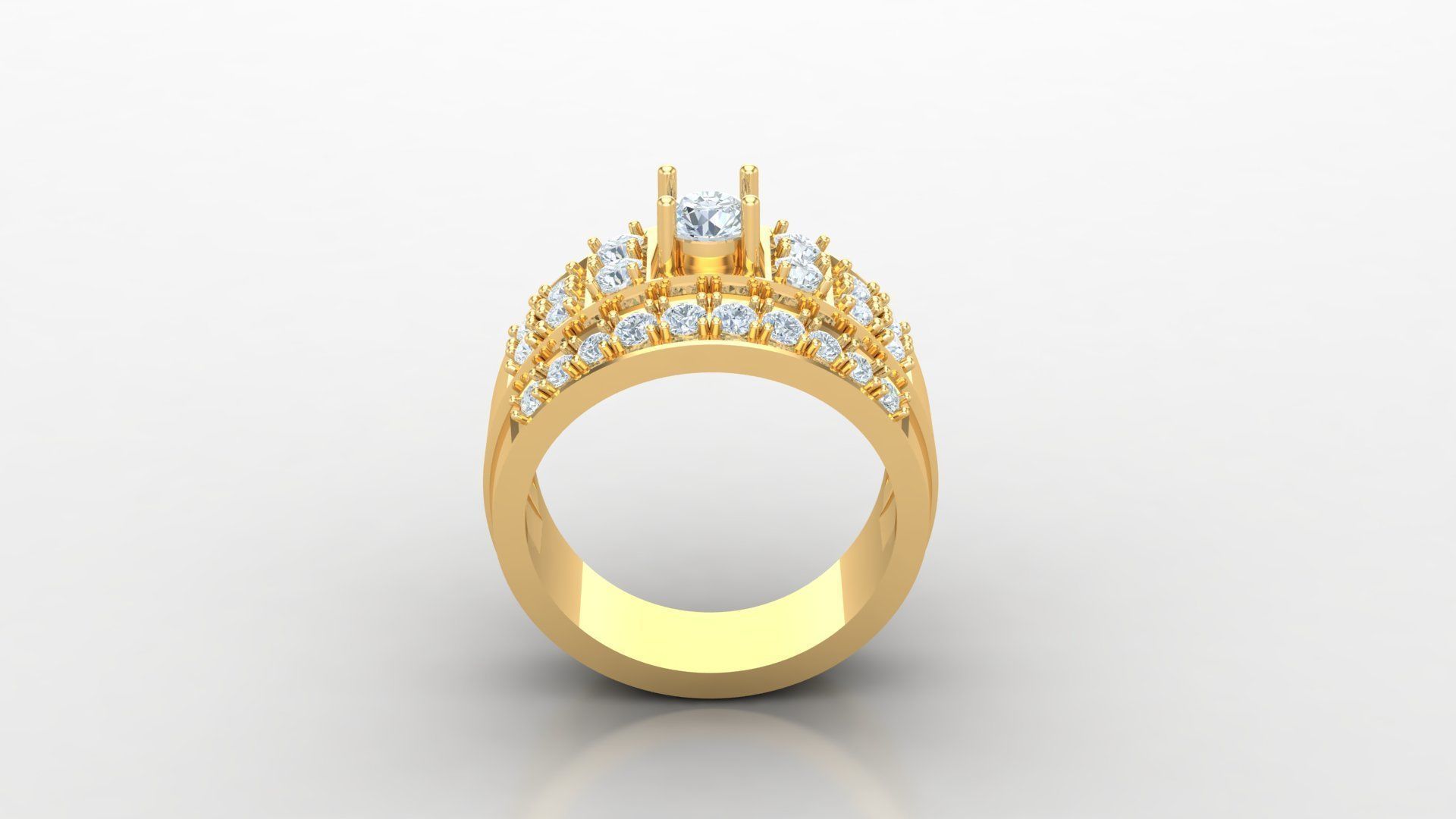 Diamond Men Ring Cad File MR 122 3D print model_3