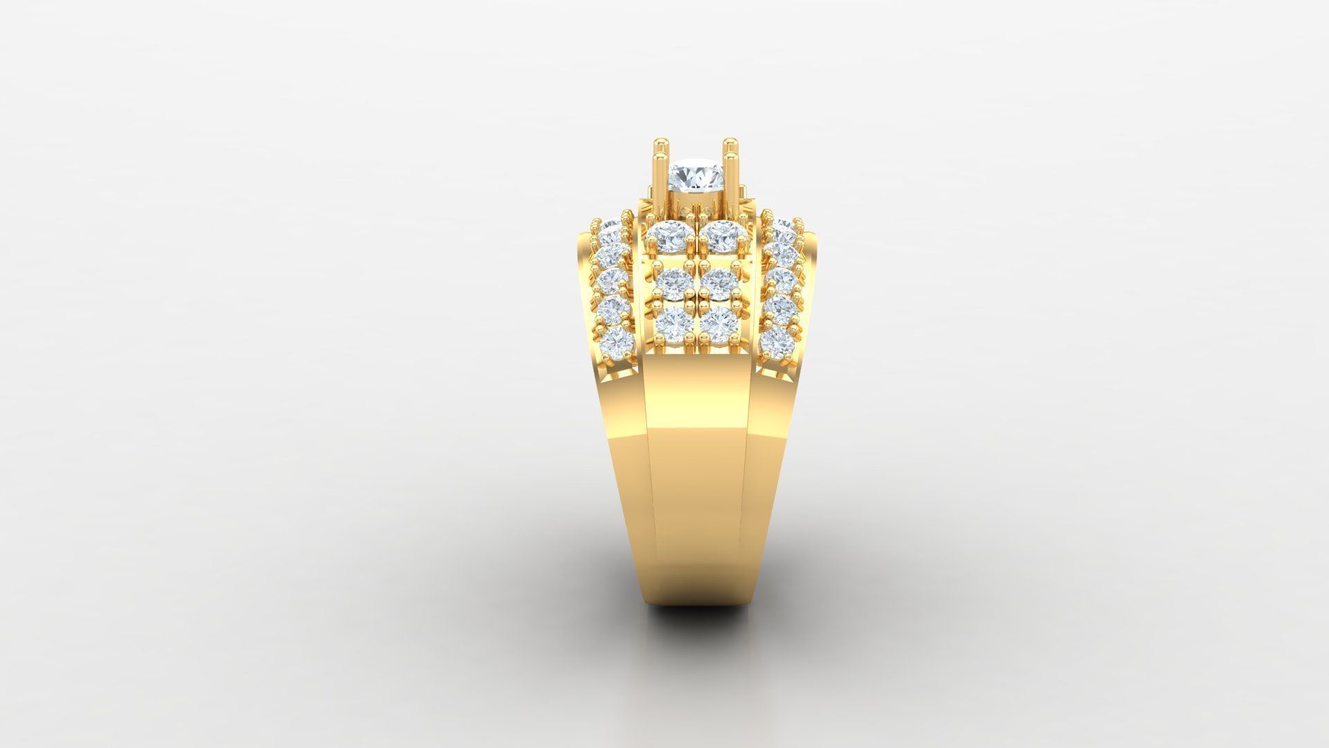 Diamond Men Ring Cad File MR 122 3D print model_4