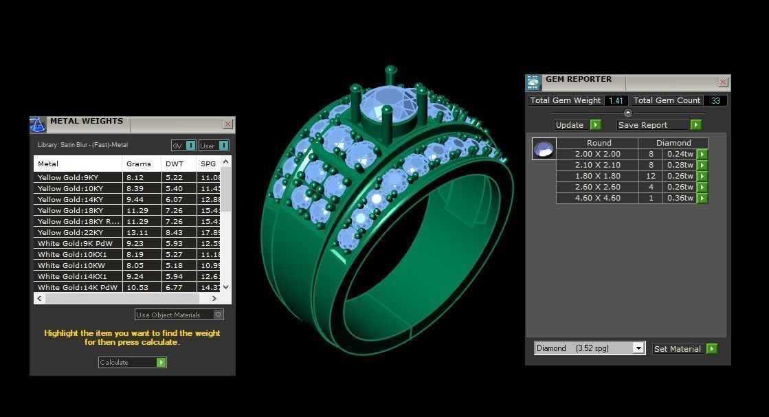 Diamond Men Ring Cad File MR 122 3D print model_5