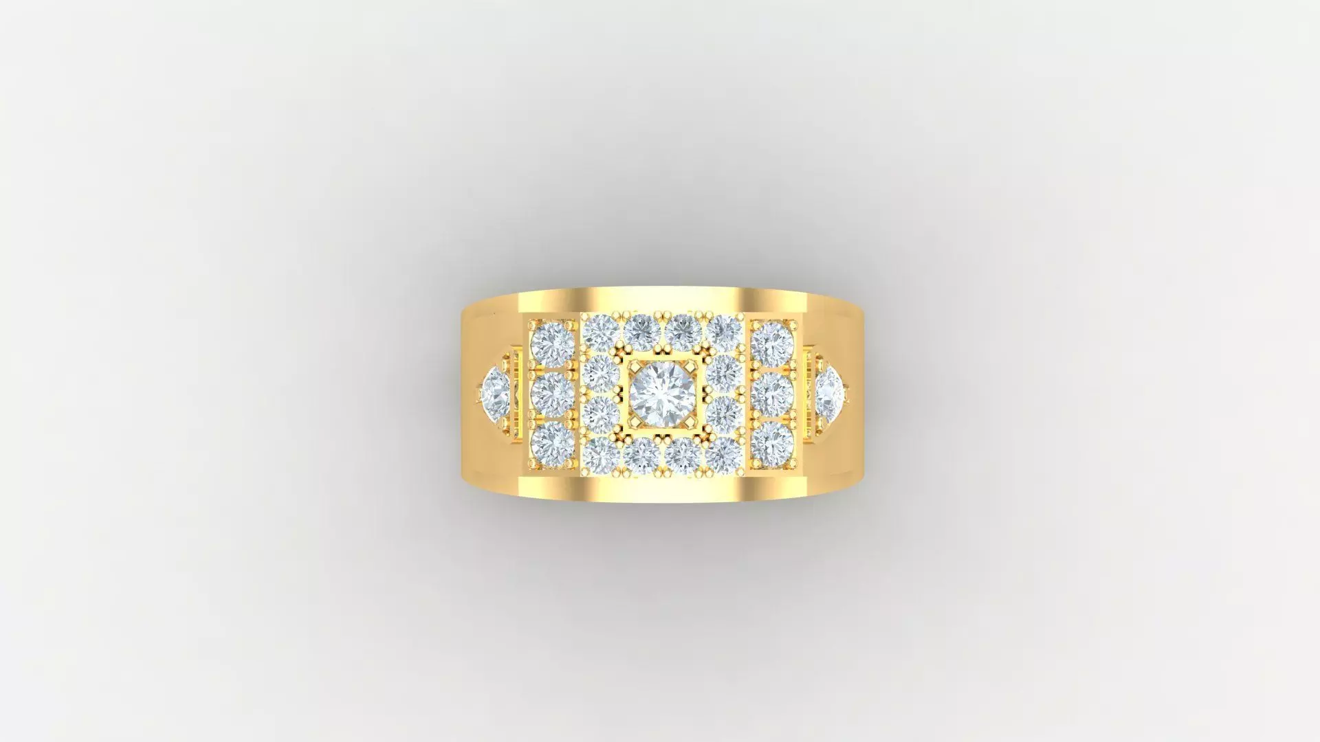 Diamond Men Ring Cad File MR 119 3D print model_0