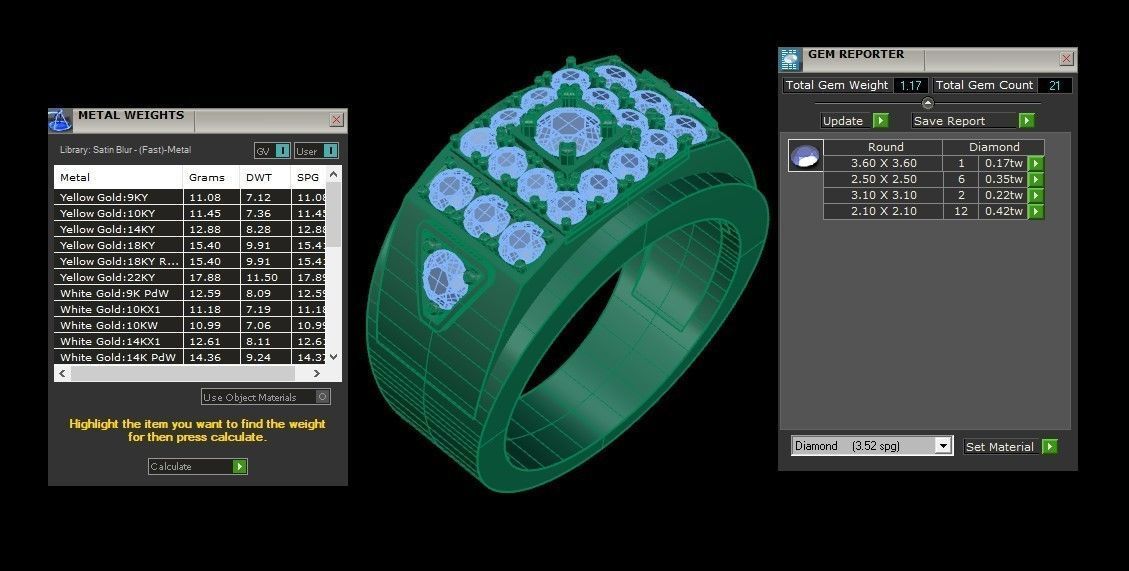 Diamond Men Ring Cad File MR 119 3D print model_6