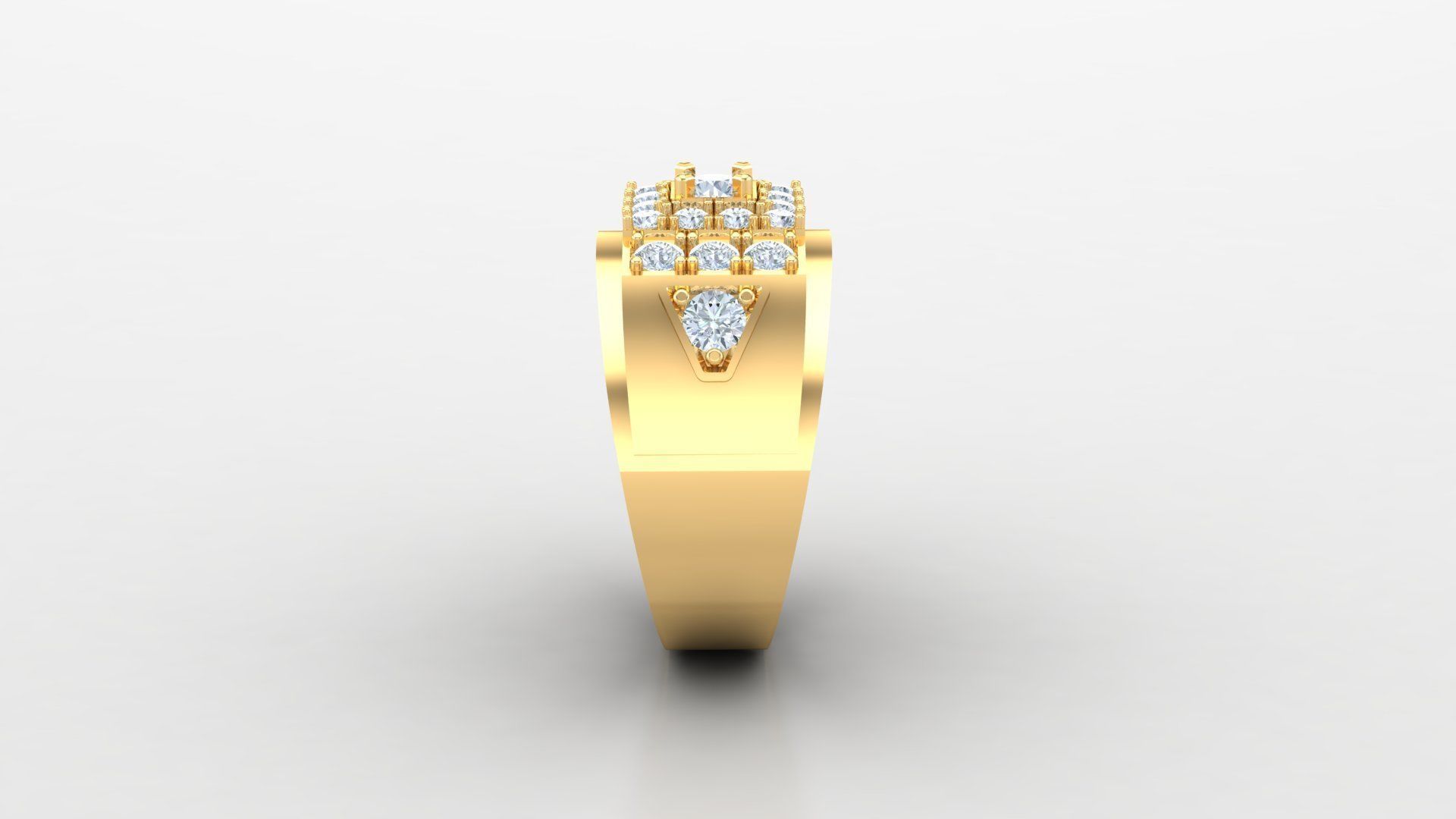 Diamond Men Ring Cad File MR 119 3D print model_5
