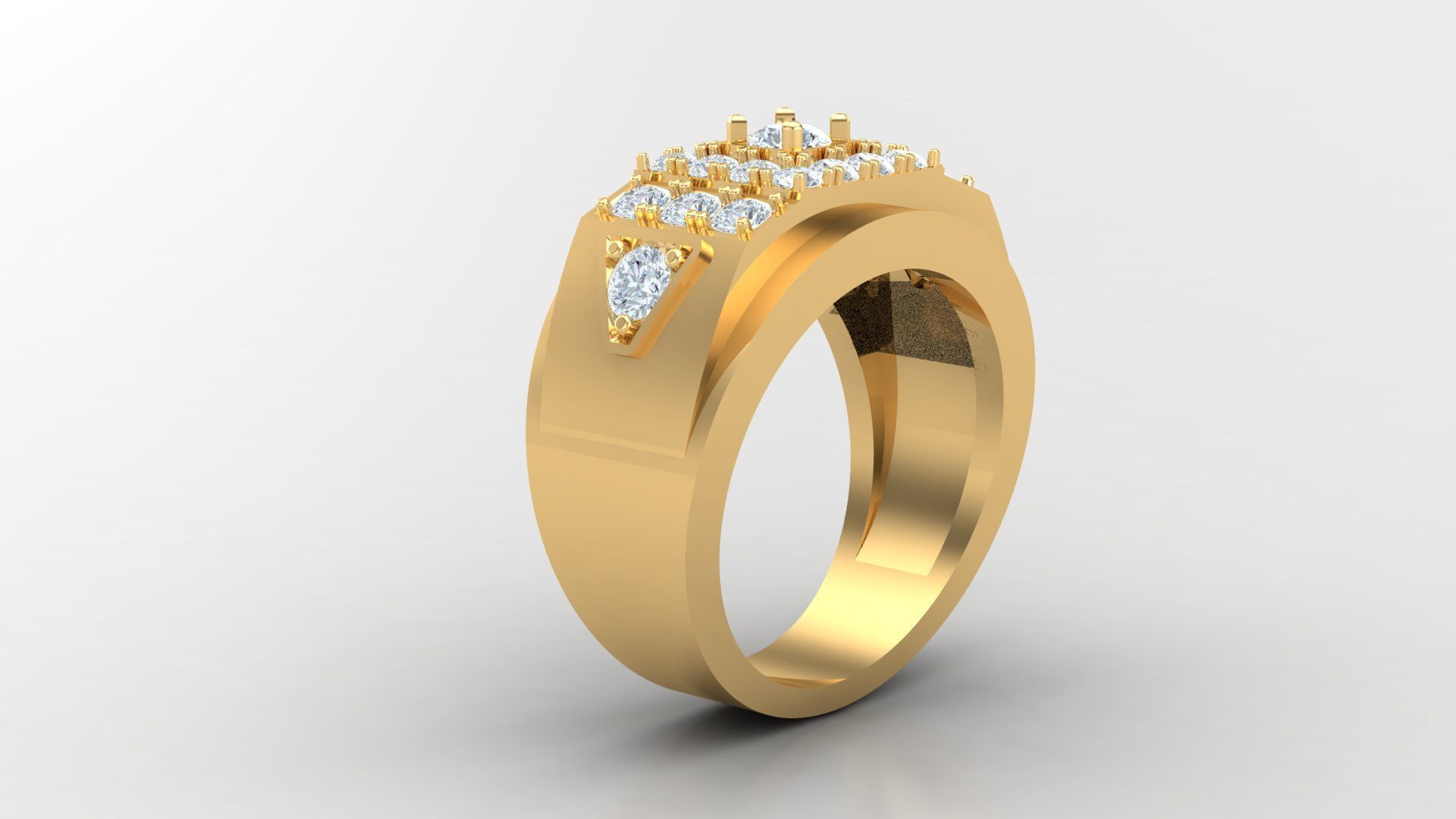 Diamond Men Ring Cad File MR 119 3D print model_3