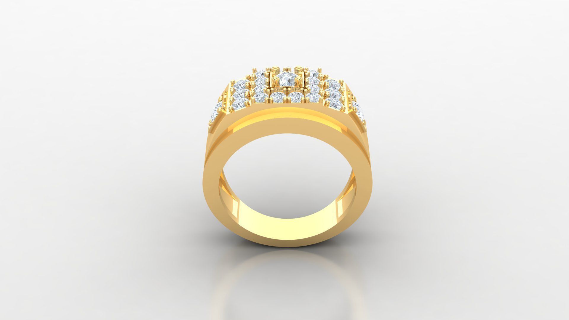 Diamond Men Ring Cad File MR 119 3D print model_4
