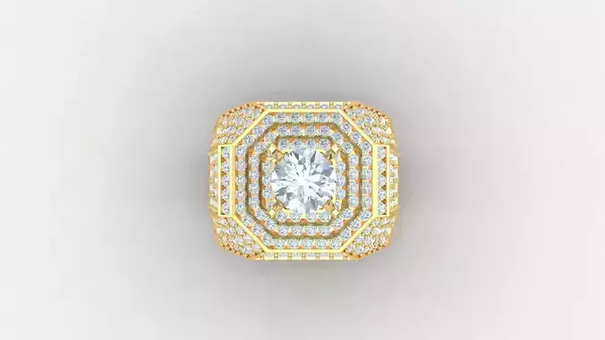 Diamond Men Ring Cad File MR  117