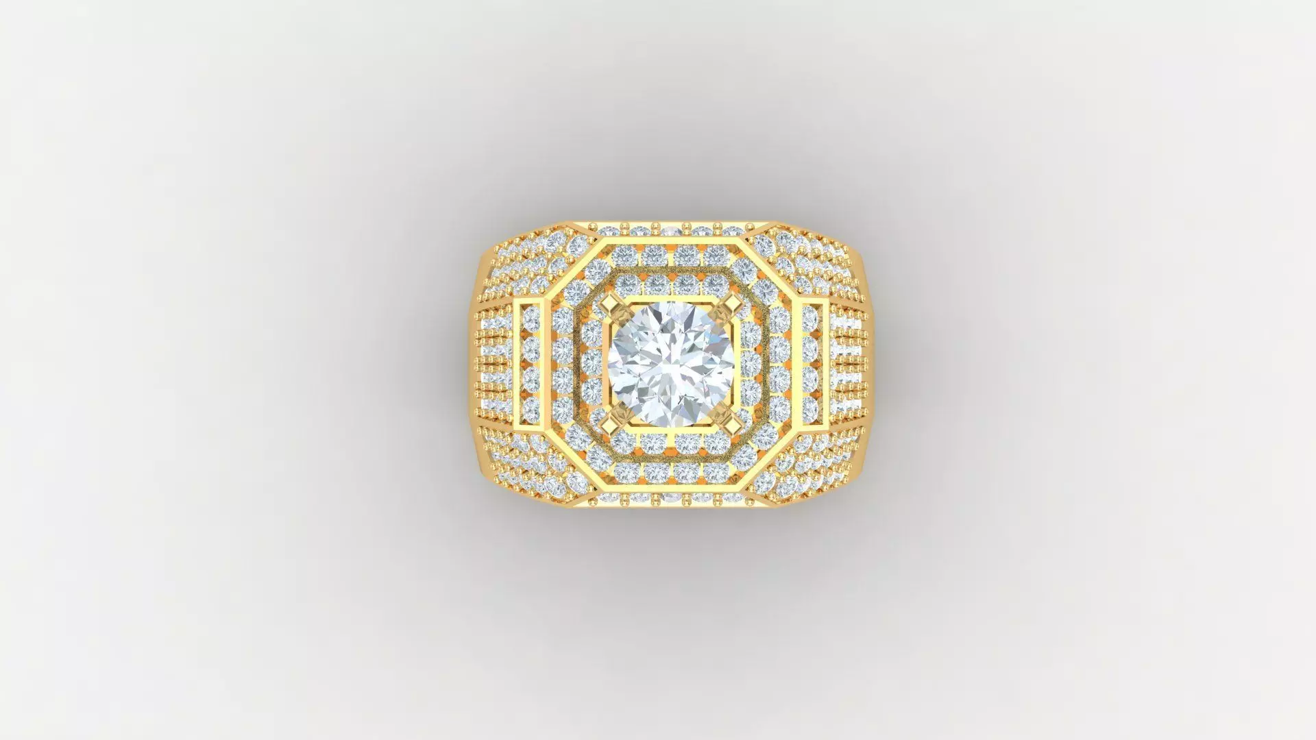 Diamond Men Ring Cad File MR 116 3D print model_0