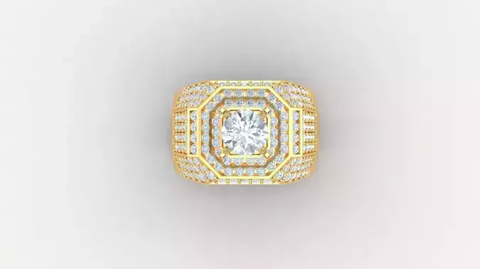 Diamond Men Ring Cad File MR  116