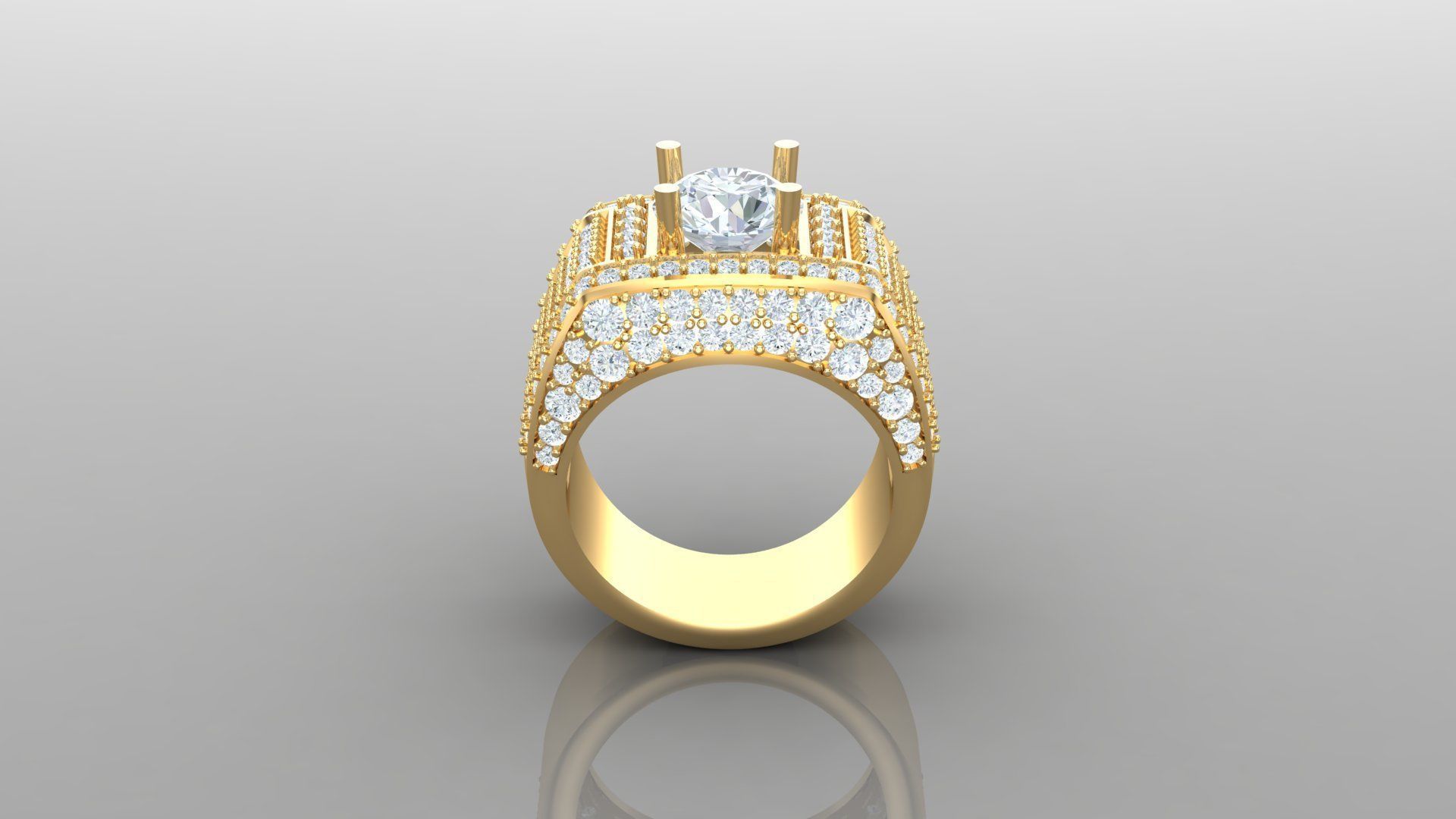 Diamond Men Ring Cad File MR 113 3D print model_4