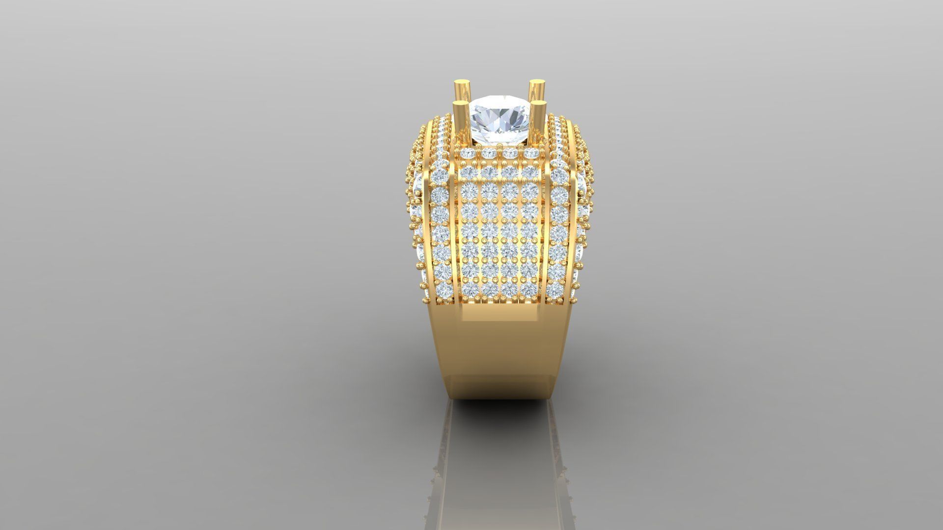 Diamond Men Ring Cad File MR 113 3D print model_5