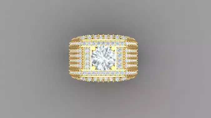 Diamond Men Ring Cad File MR  113