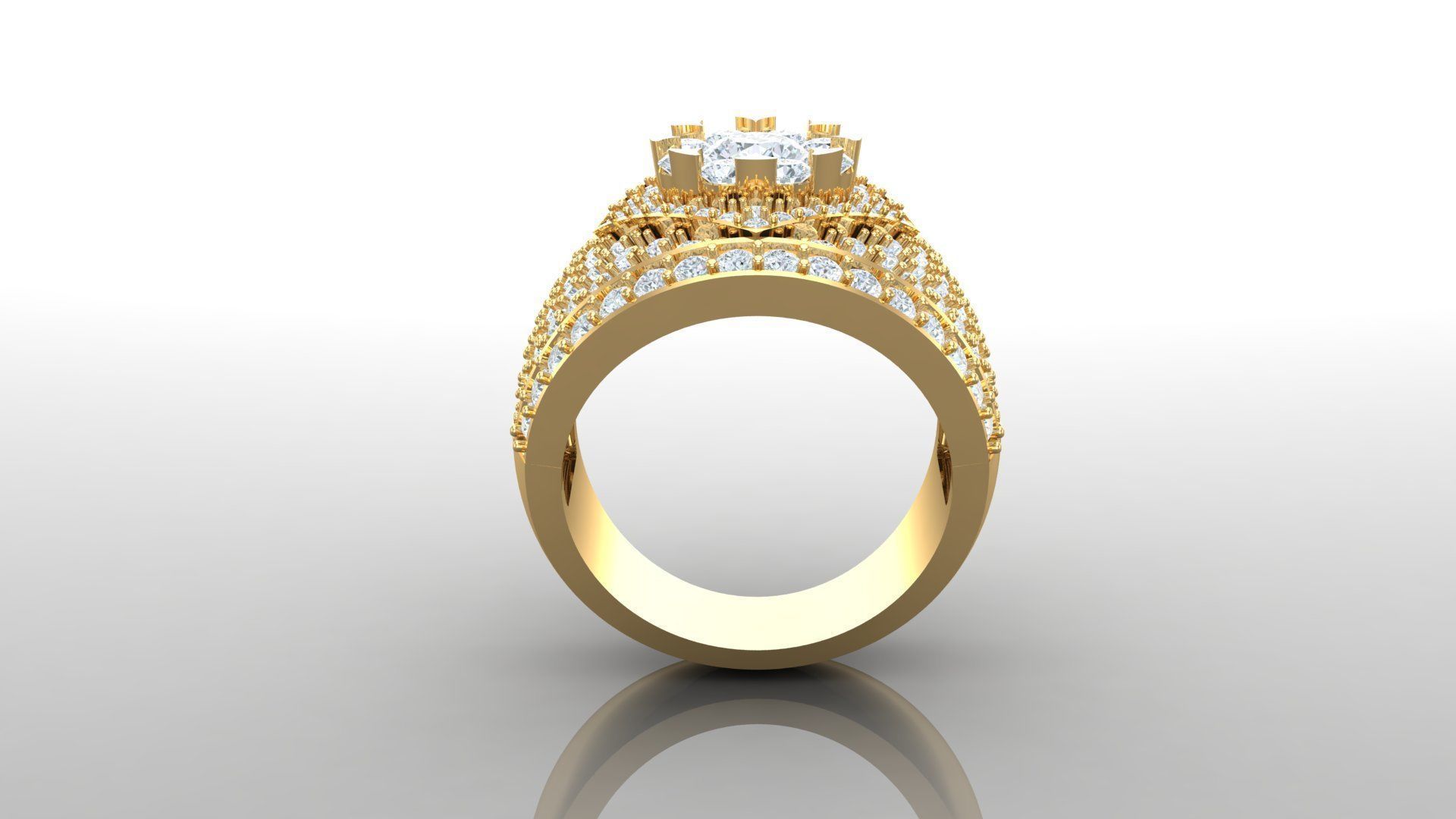 Diamond Men Ring Cad File MR 112 3D print model_3
