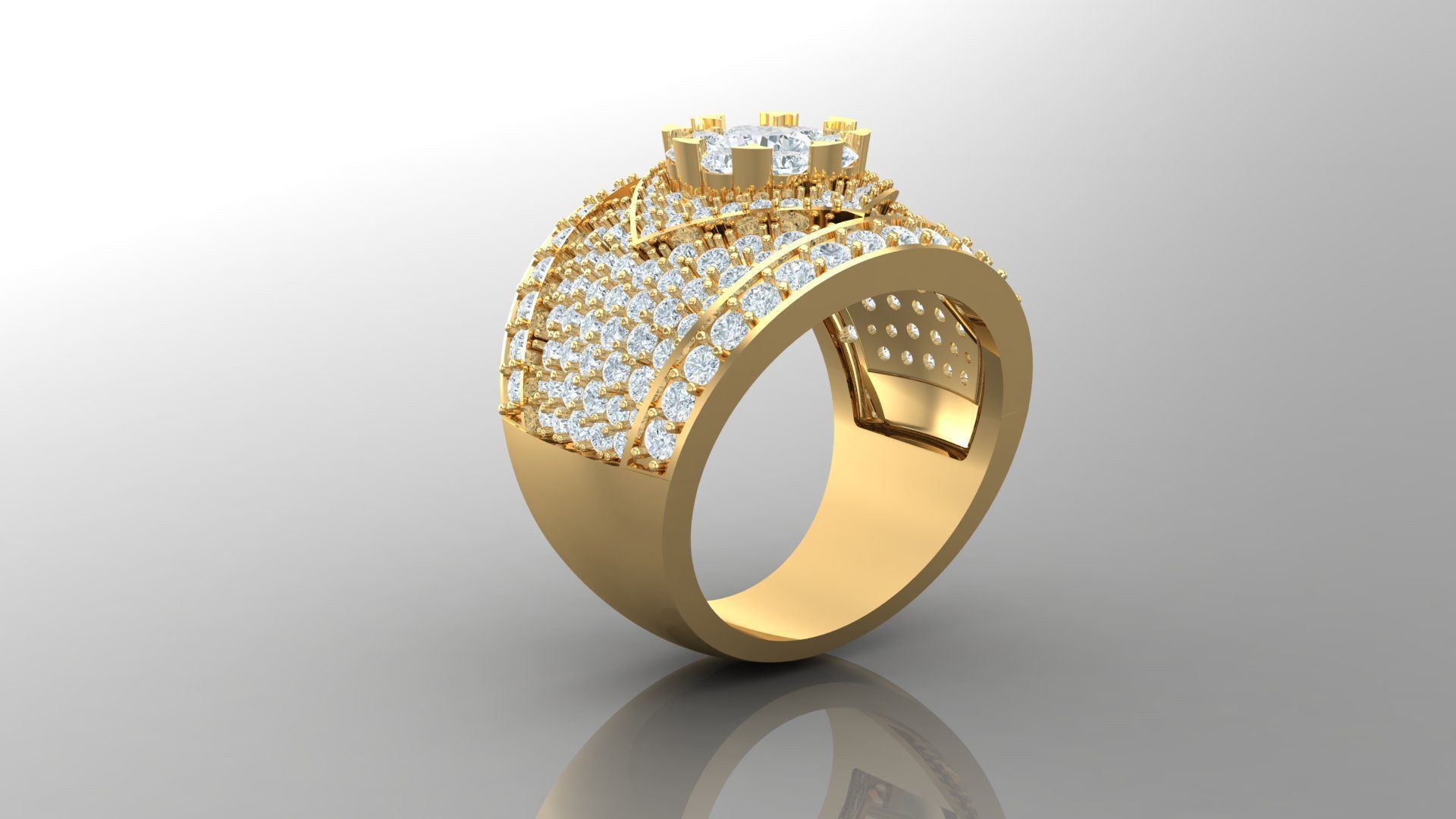 Diamond Men Ring Cad File MR 112 3D print model_1