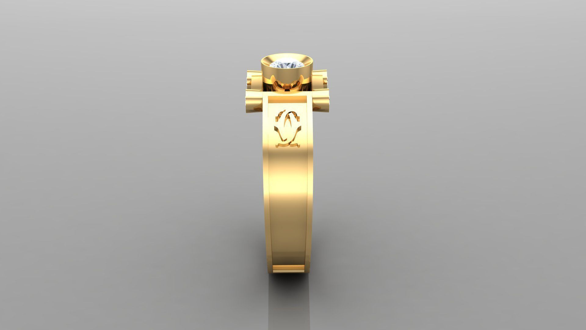 Diamond Men Ring Cad File MR 110 3D print model_5
