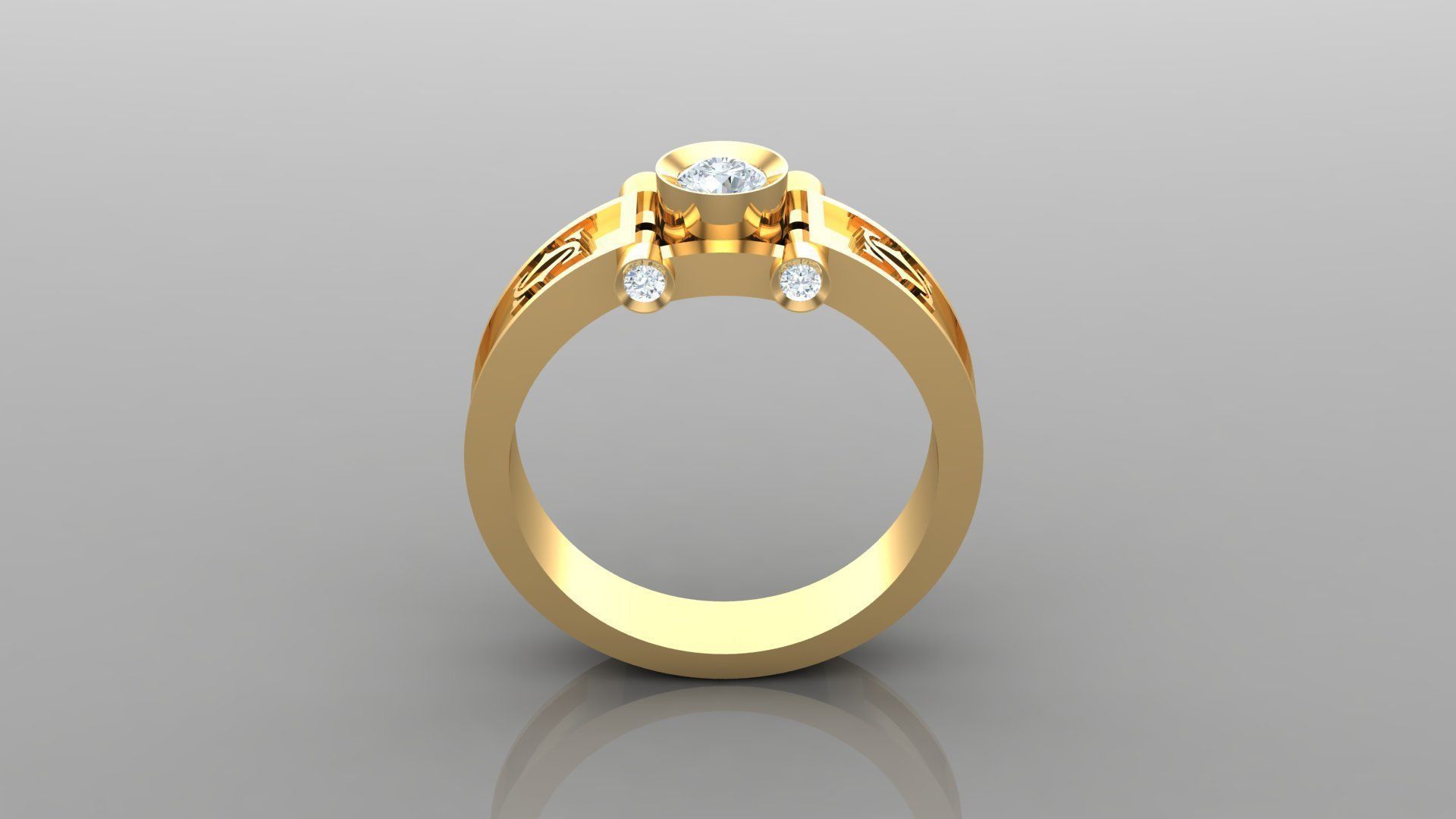Diamond Men Ring Cad File MR 110 3D print model_4