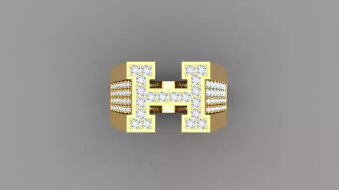 Diamond Men Ring Cad File MR  109