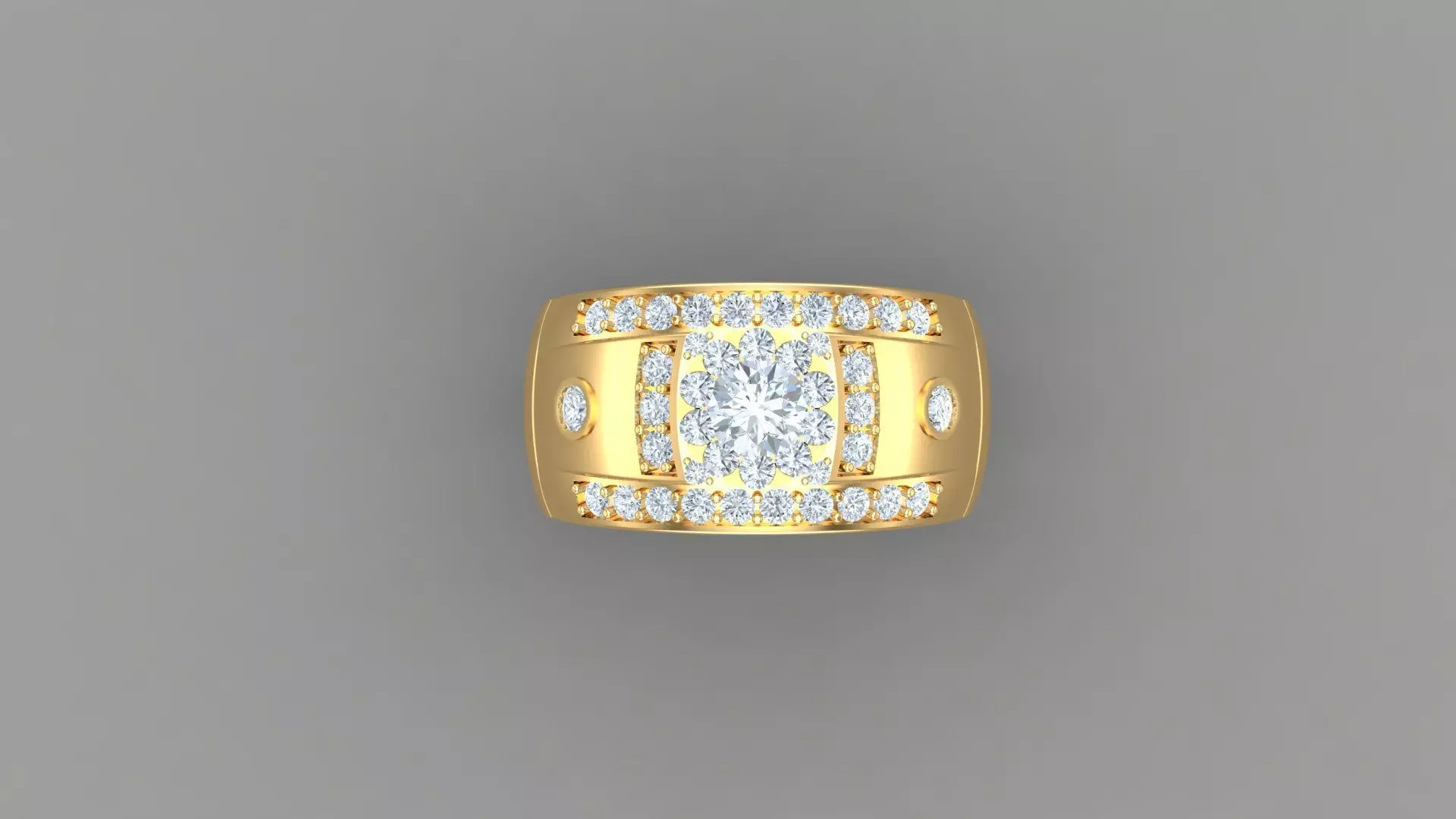 Diamond Men Ring Cad File MR 106 3D print model_0