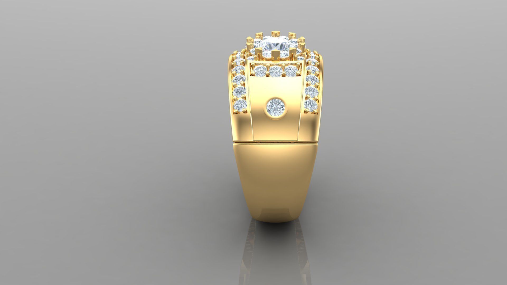 Diamond Men Ring Cad File MR 106 3D print model_4