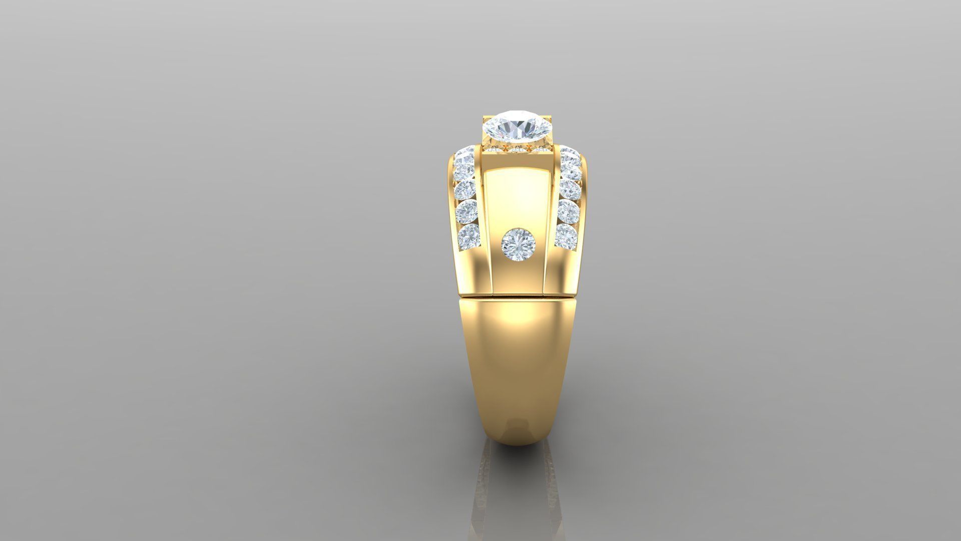Diamond Men Ring Cad File MR 104 3D print model_5