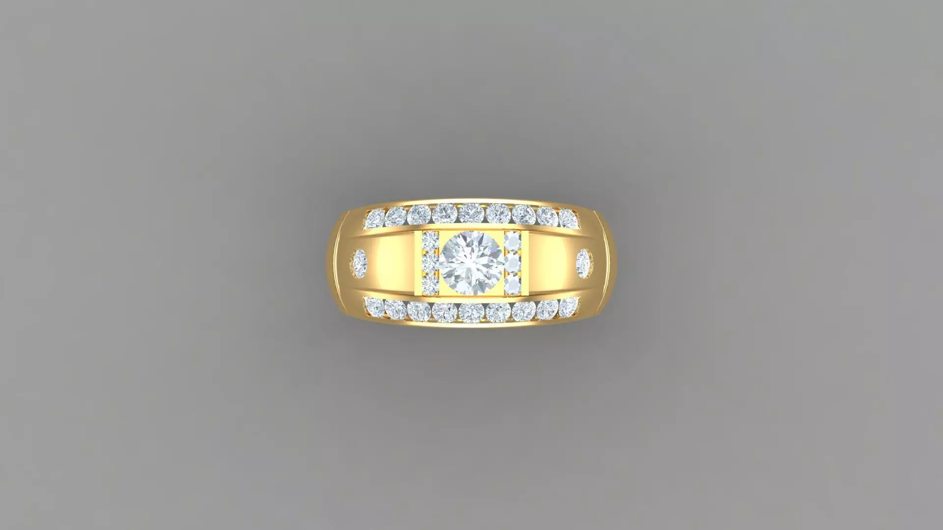 Diamond Men Ring Cad File MR 104 3D print model_0