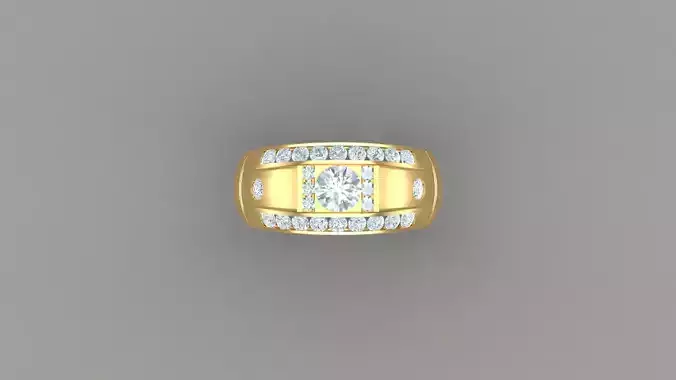 Diamond Men Ring Cad File MR  104
