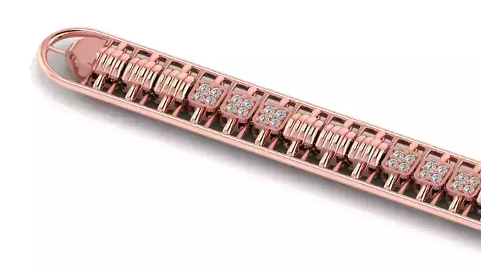 diamond and texture 3d model bracelet or chain link  3D print model