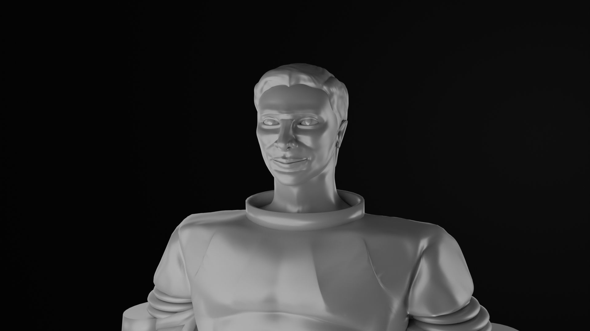 Yuri Gagarin Statue Monument 3D model_26