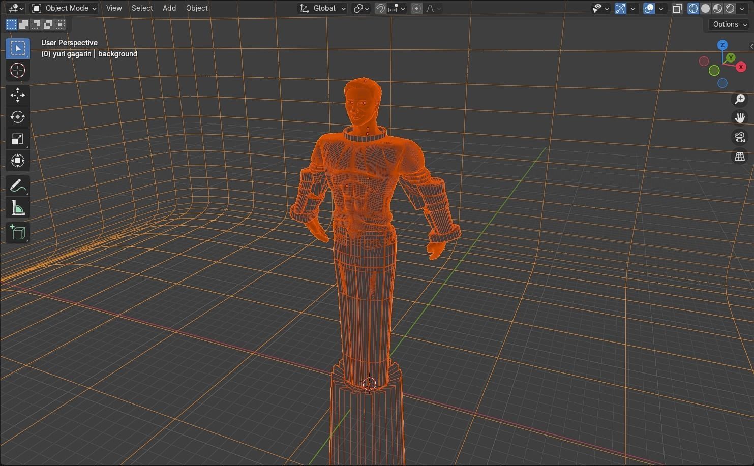 Yuri Gagarin Statue Monument 3D model_44