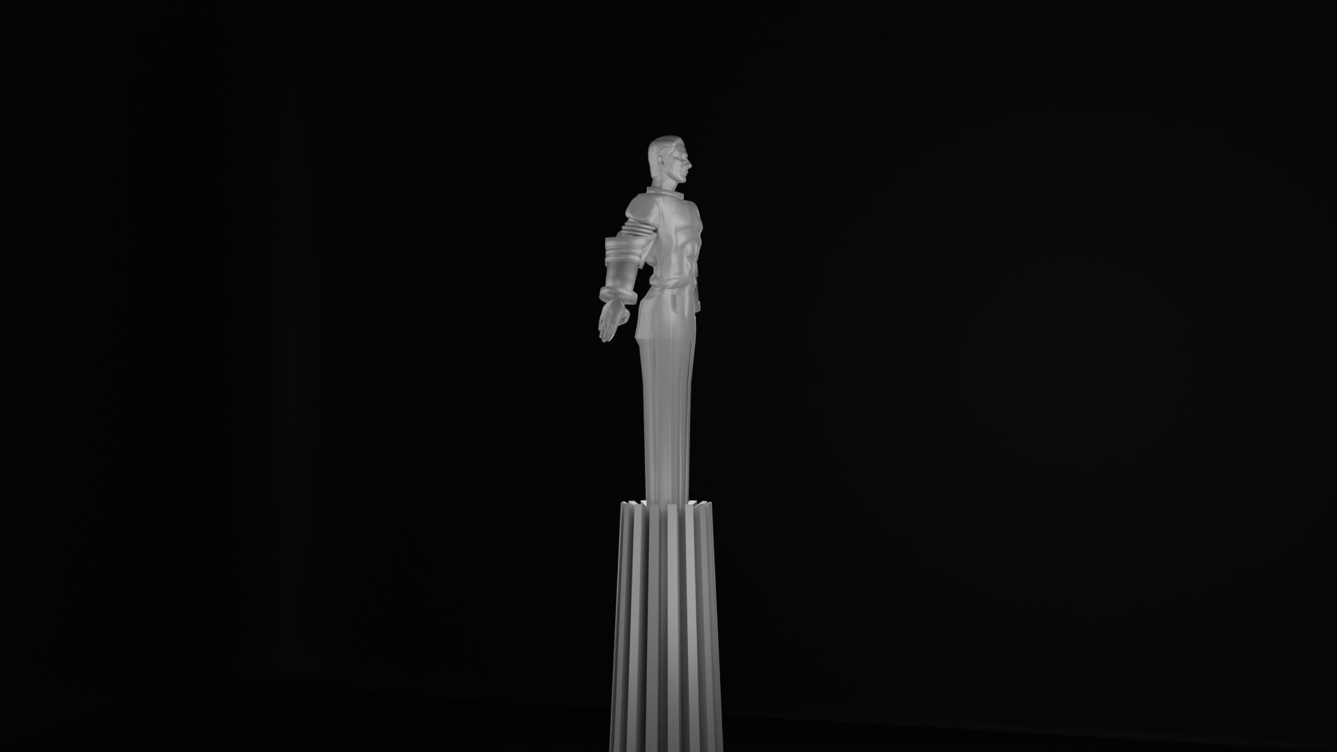 Yuri Gagarin Statue Monument 3D model_4