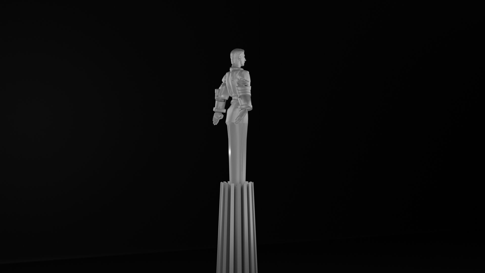 Yuri Gagarin Statue Monument 3D model_6