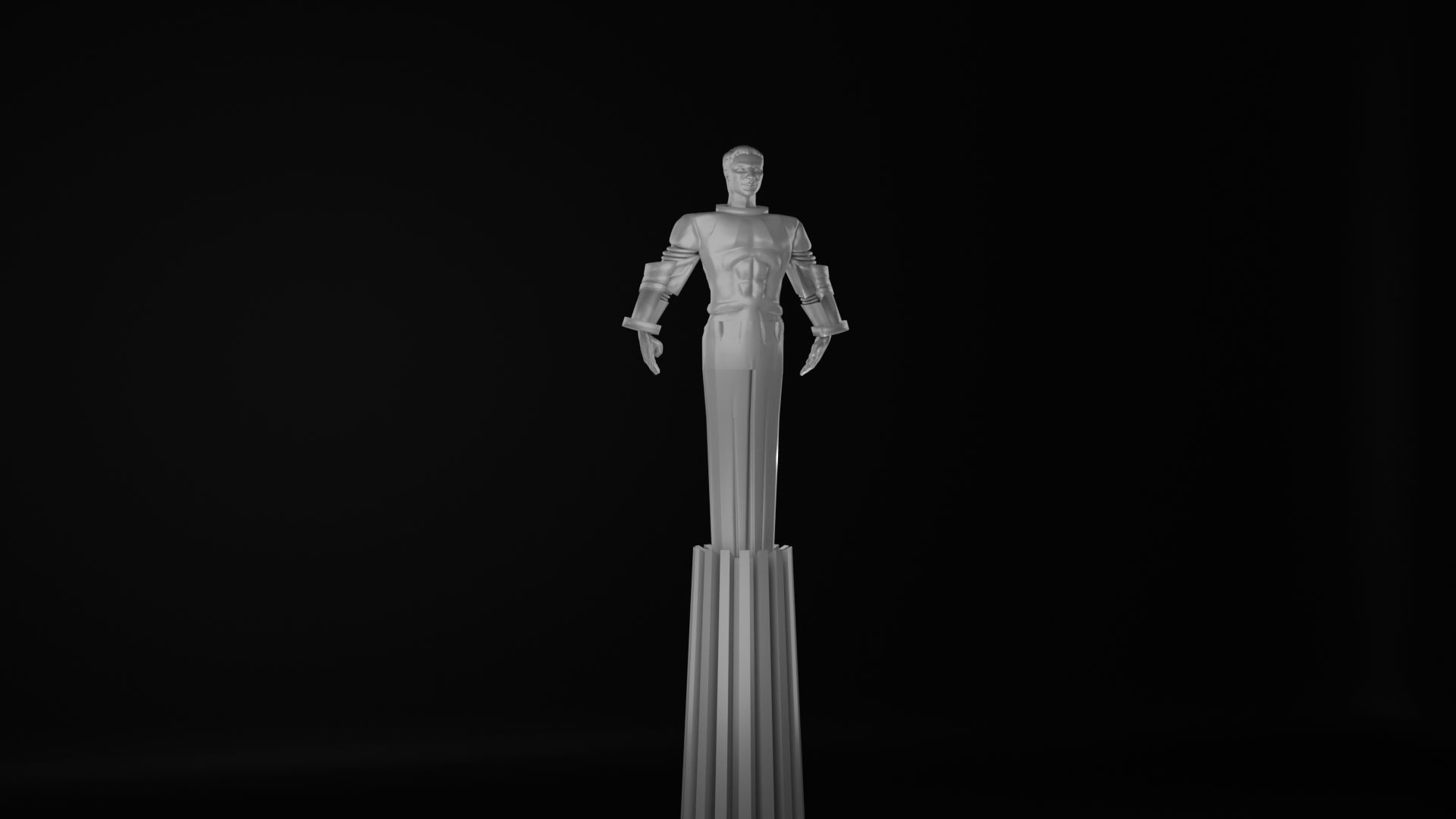 Yuri Gagarin Statue Monument 3D model_2