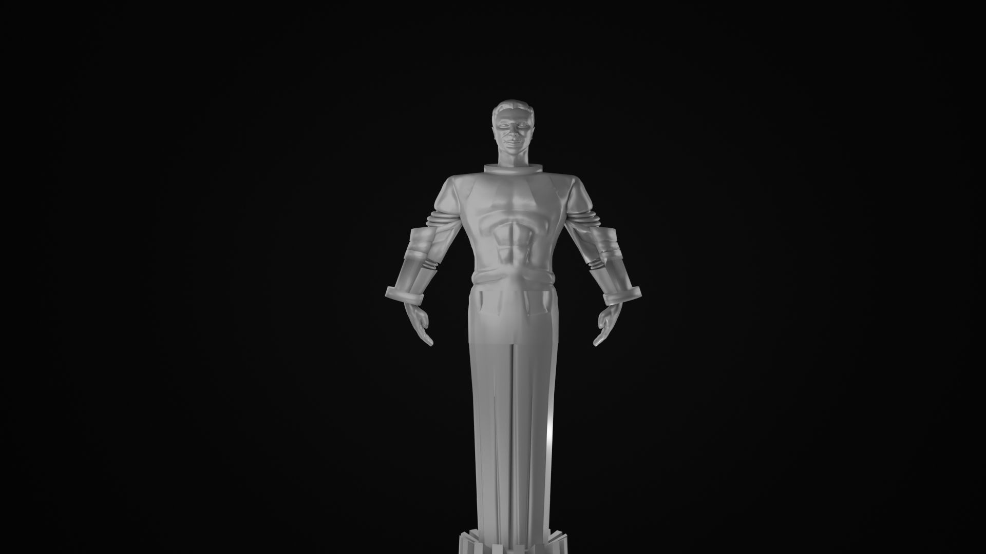 Yuri Gagarin Statue Monument 3D model_16