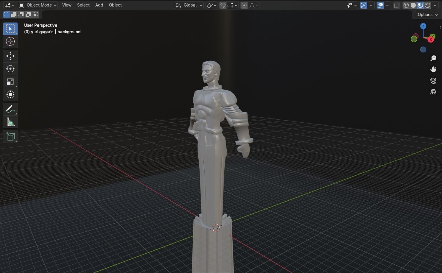 Yuri Gagarin Statue Monument 3D model_38
