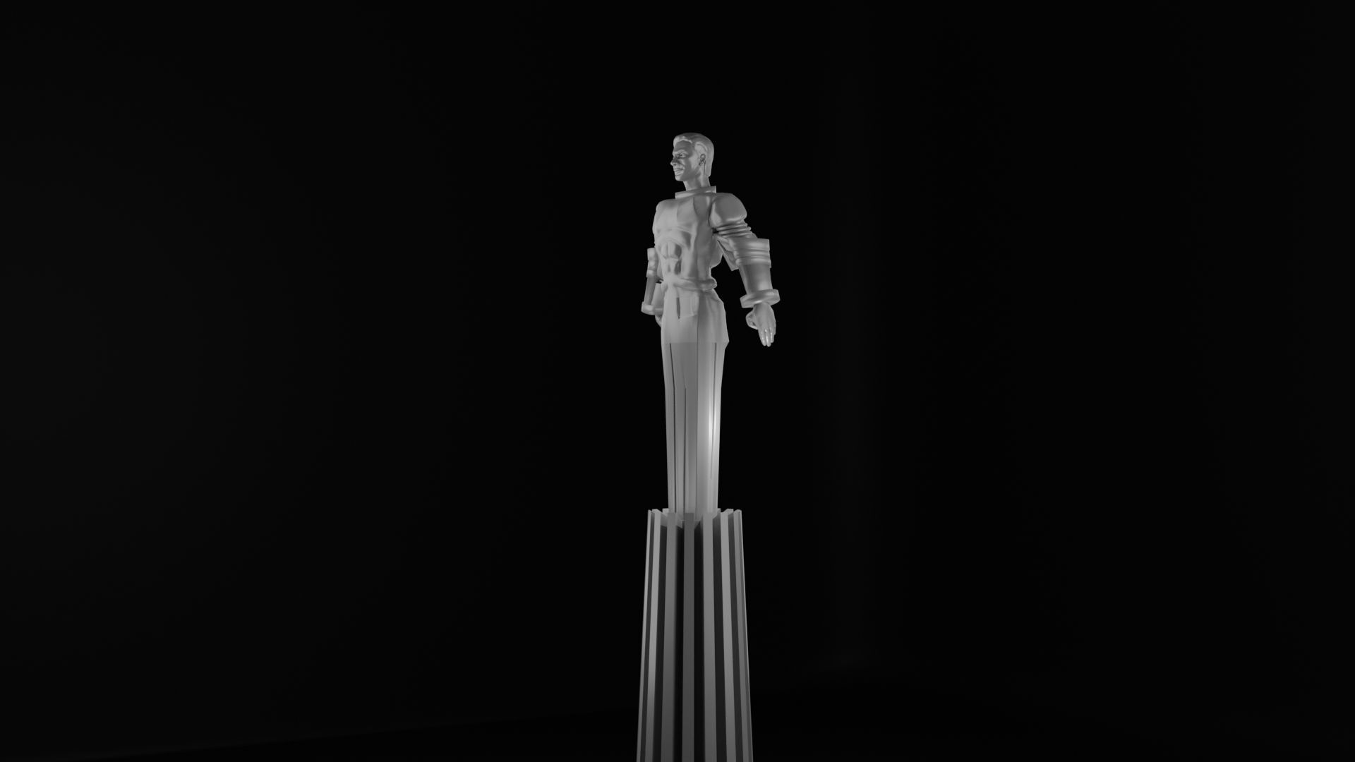 Yuri Gagarin Statue Monument 3D model_13
