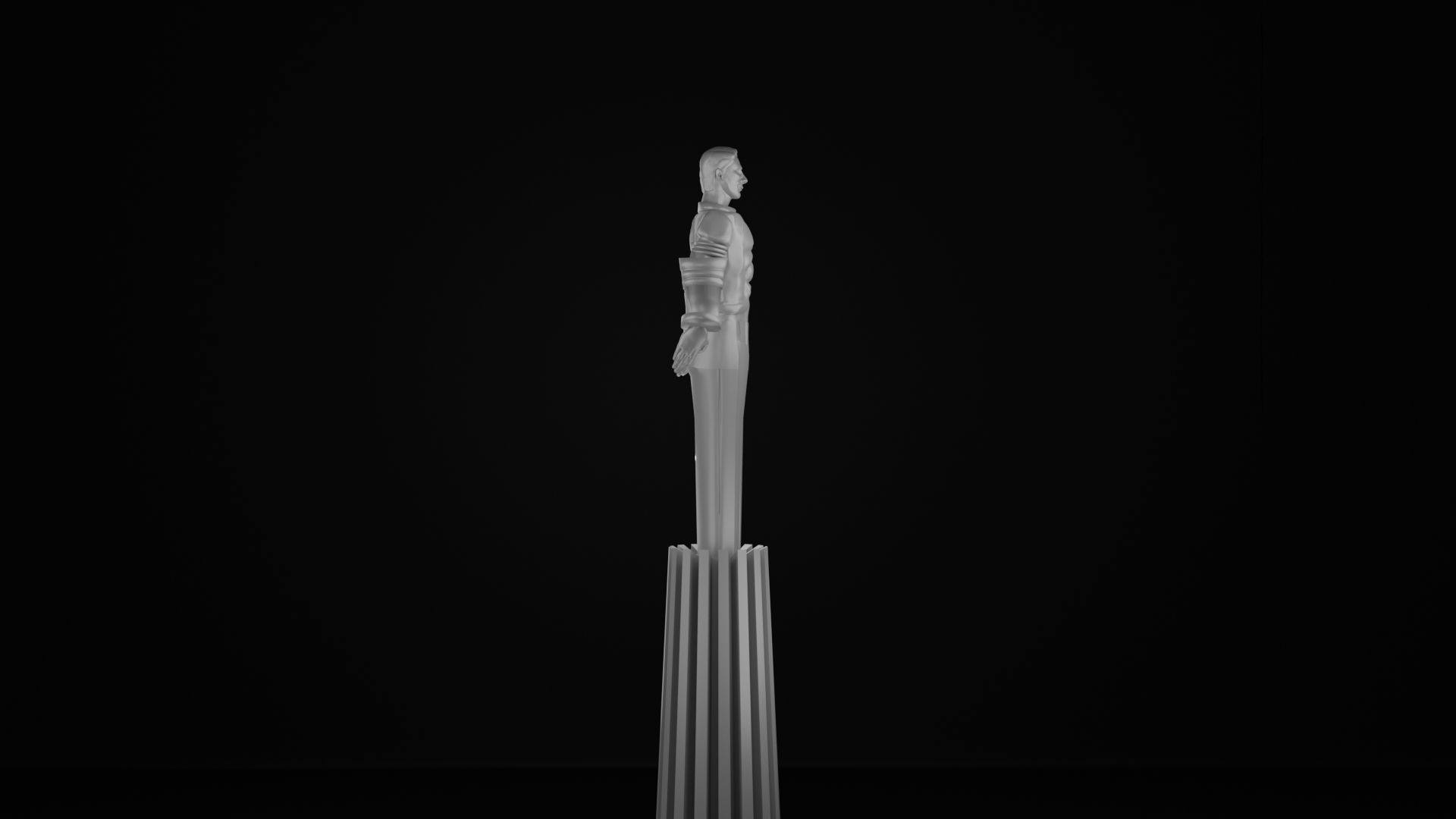 Yuri Gagarin Statue Monument 3D model_5