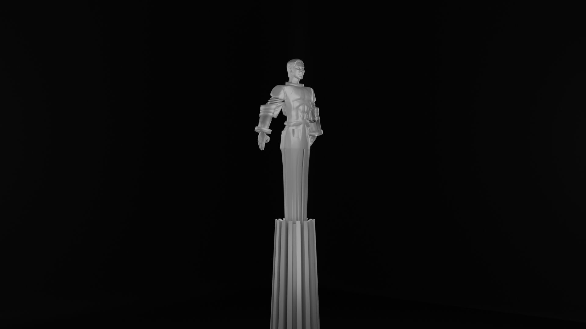 Yuri Gagarin Statue Monument 3D model_3