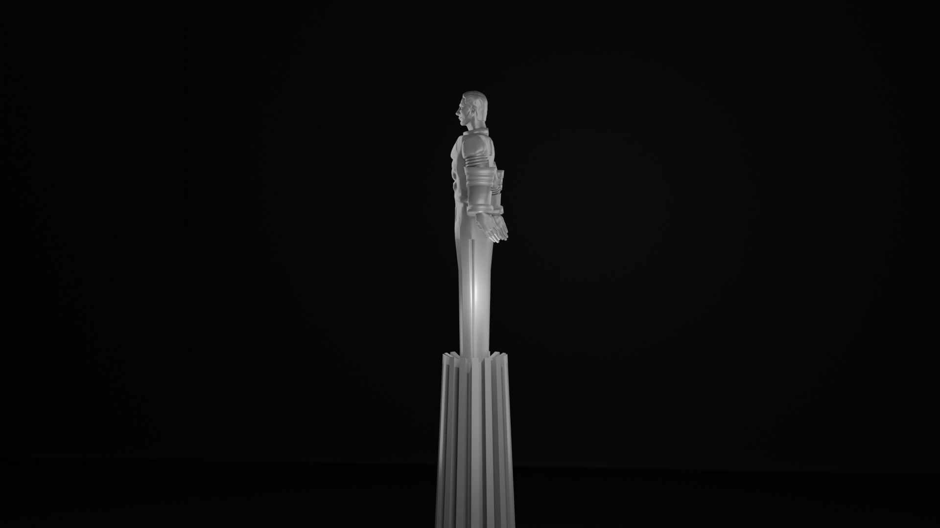 Yuri Gagarin Statue Monument 3D model_12