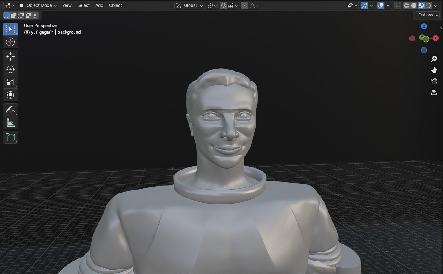 Yuri Gagarin Statue Monument 3D model_34