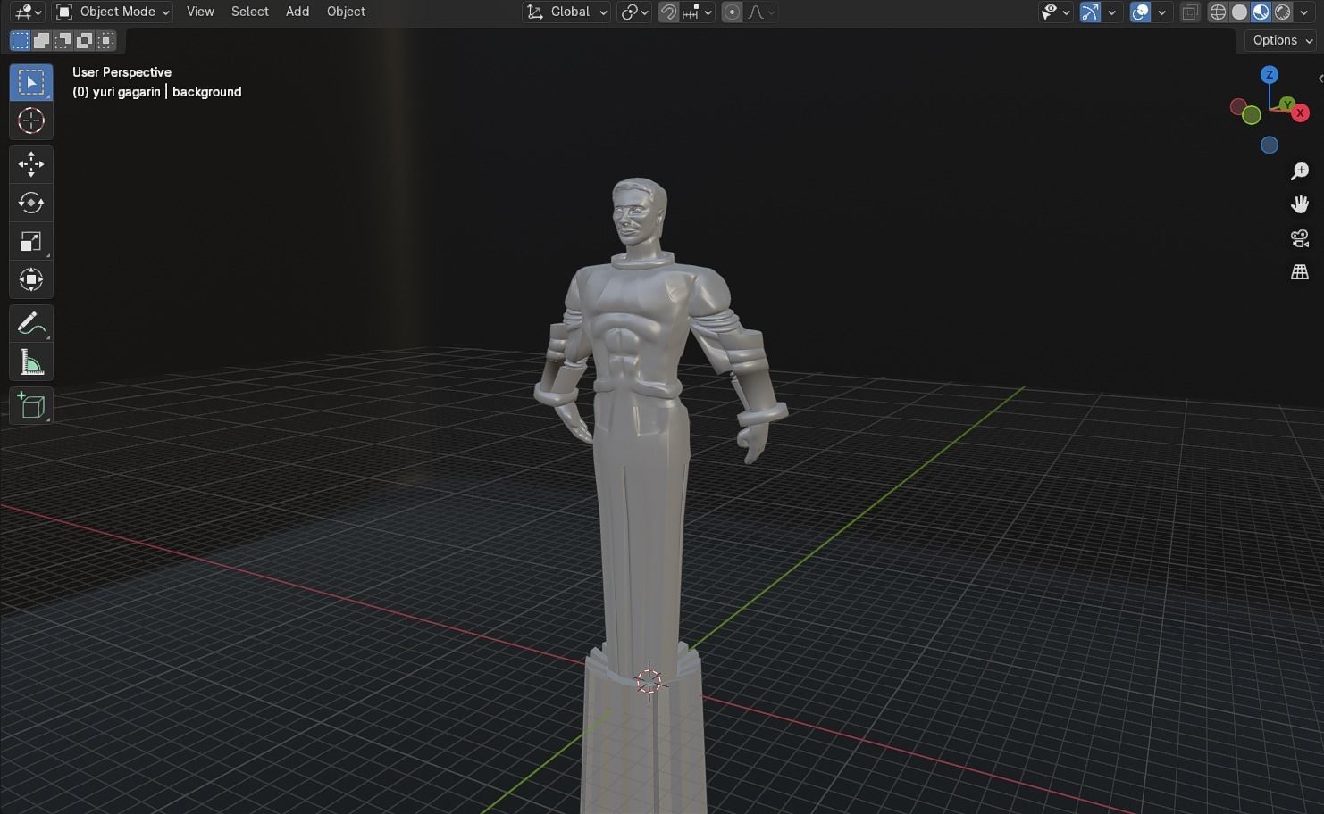 Yuri Gagarin Statue Monument 3D model_37