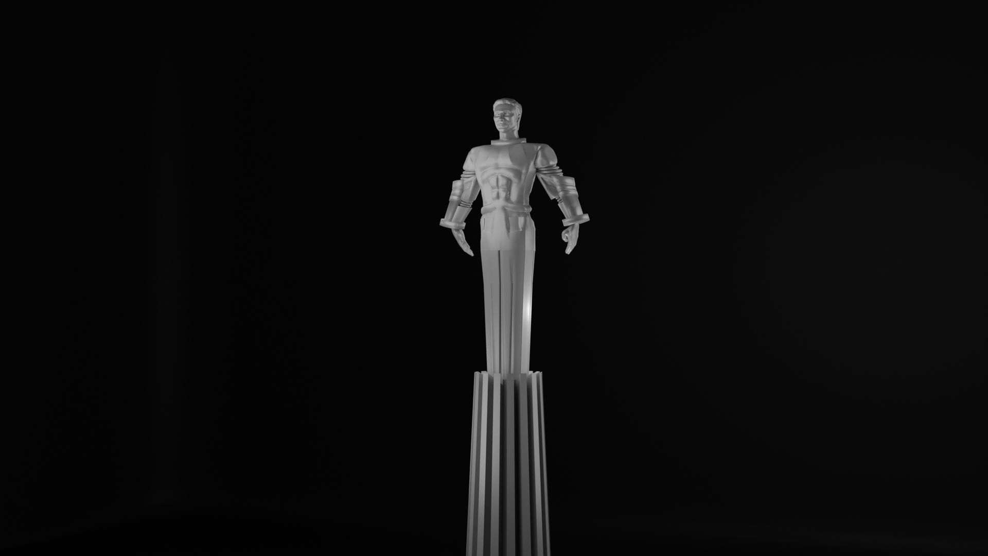 Yuri Gagarin Statue Monument 3D model_14