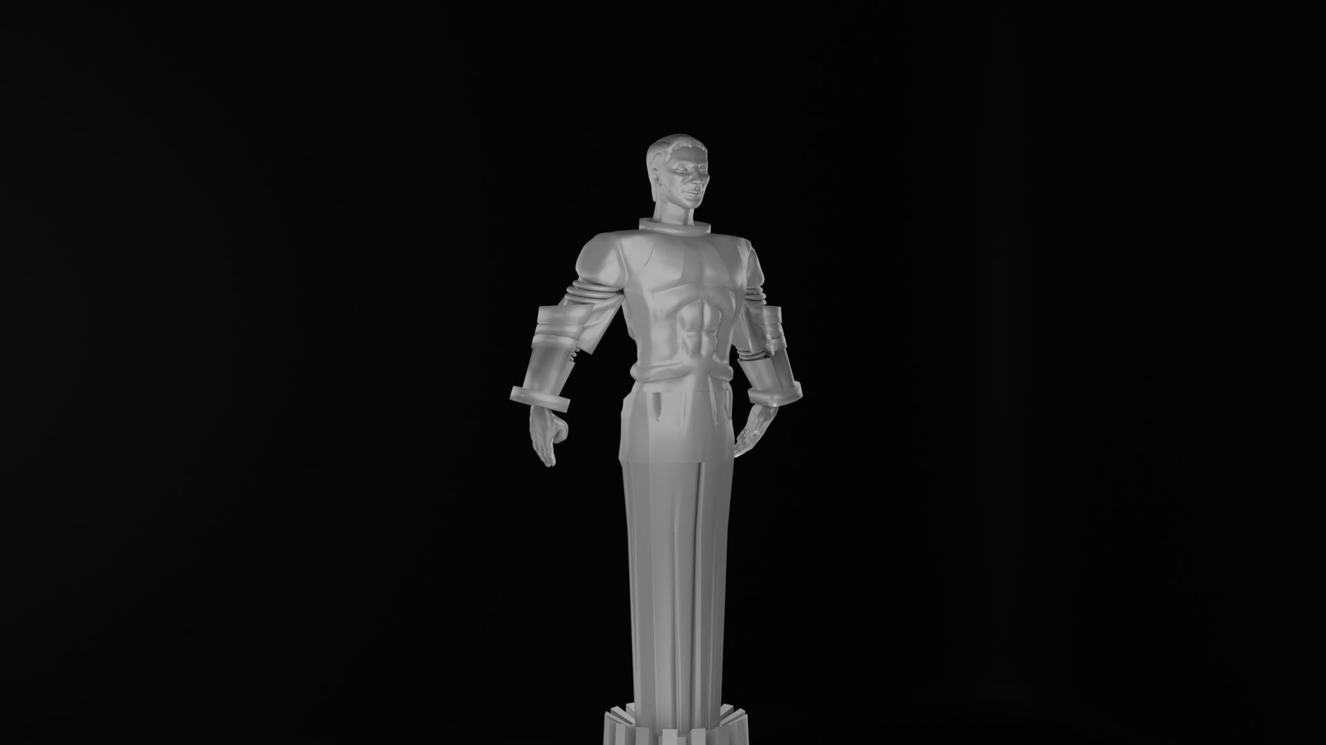 Yuri Gagarin Statue Monument 3D model_17