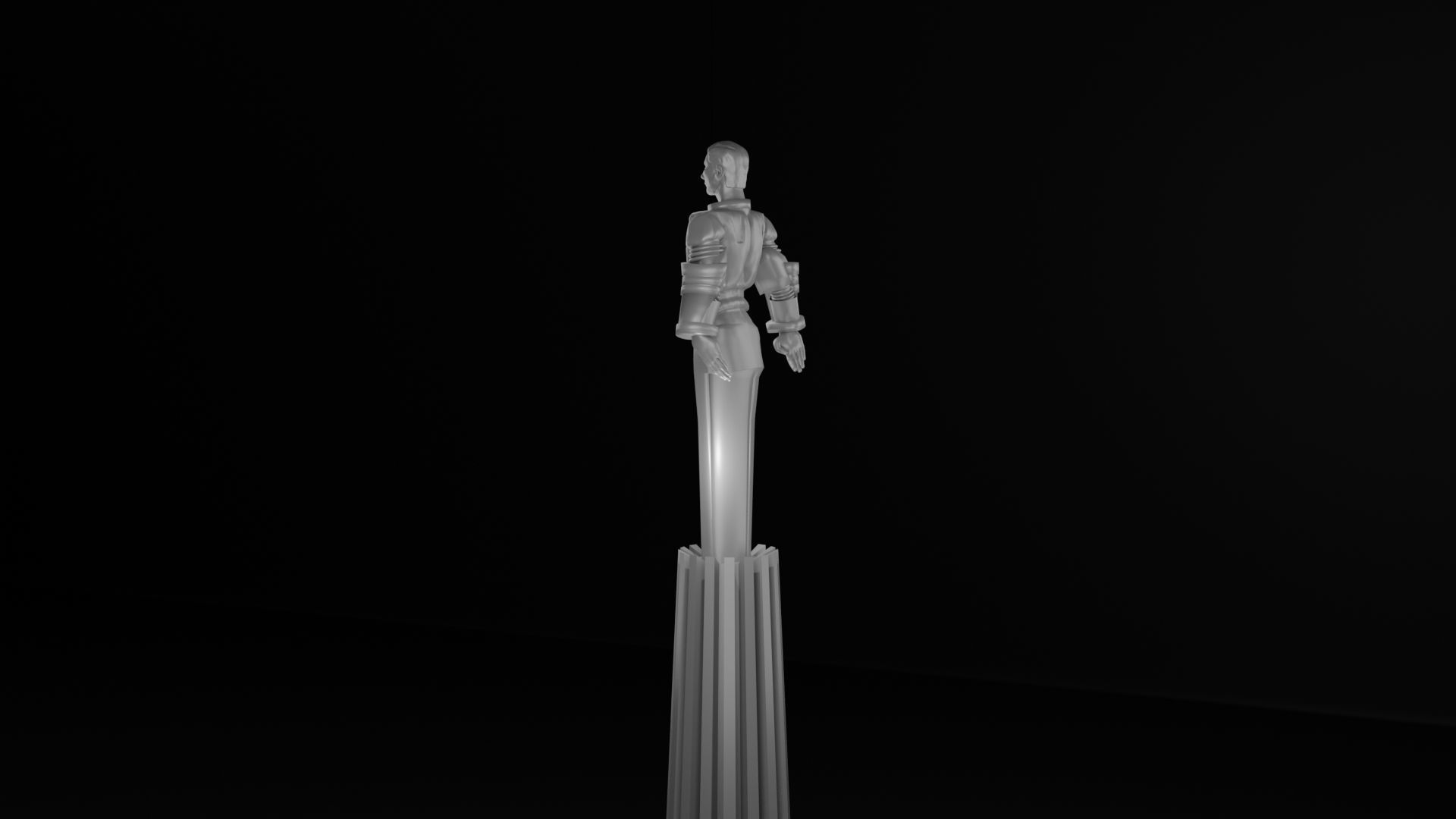 Yuri Gagarin Statue Monument 3D model_11