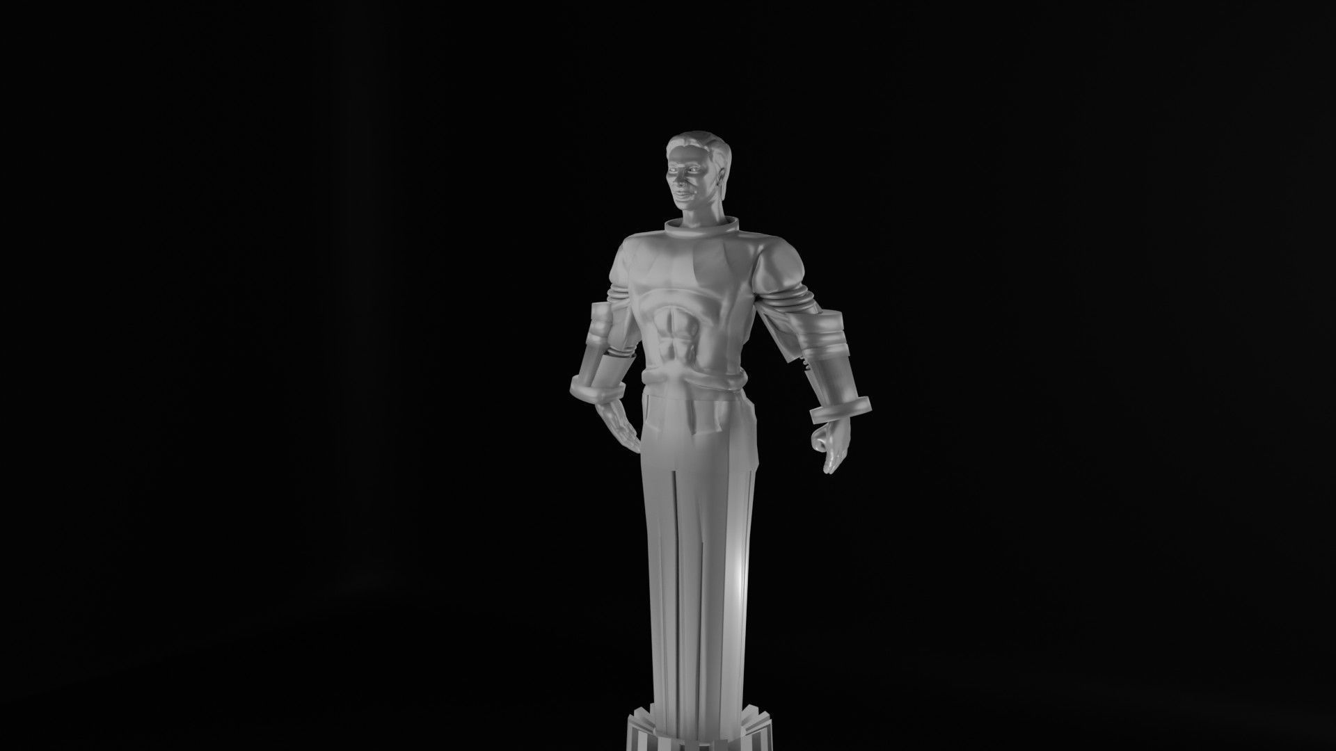 Yuri Gagarin Statue Monument 3D model_18