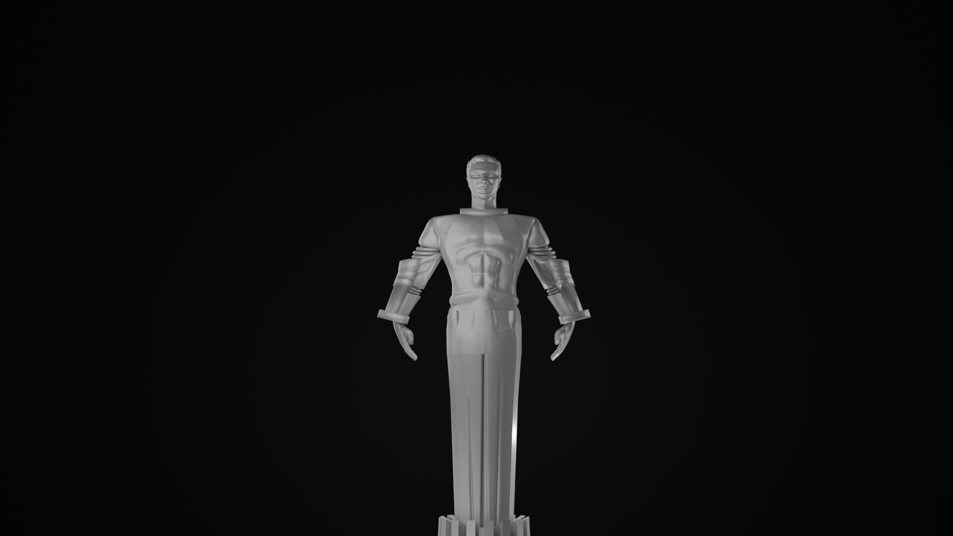 Yuri Gagarin Statue Monument 3D model_30
