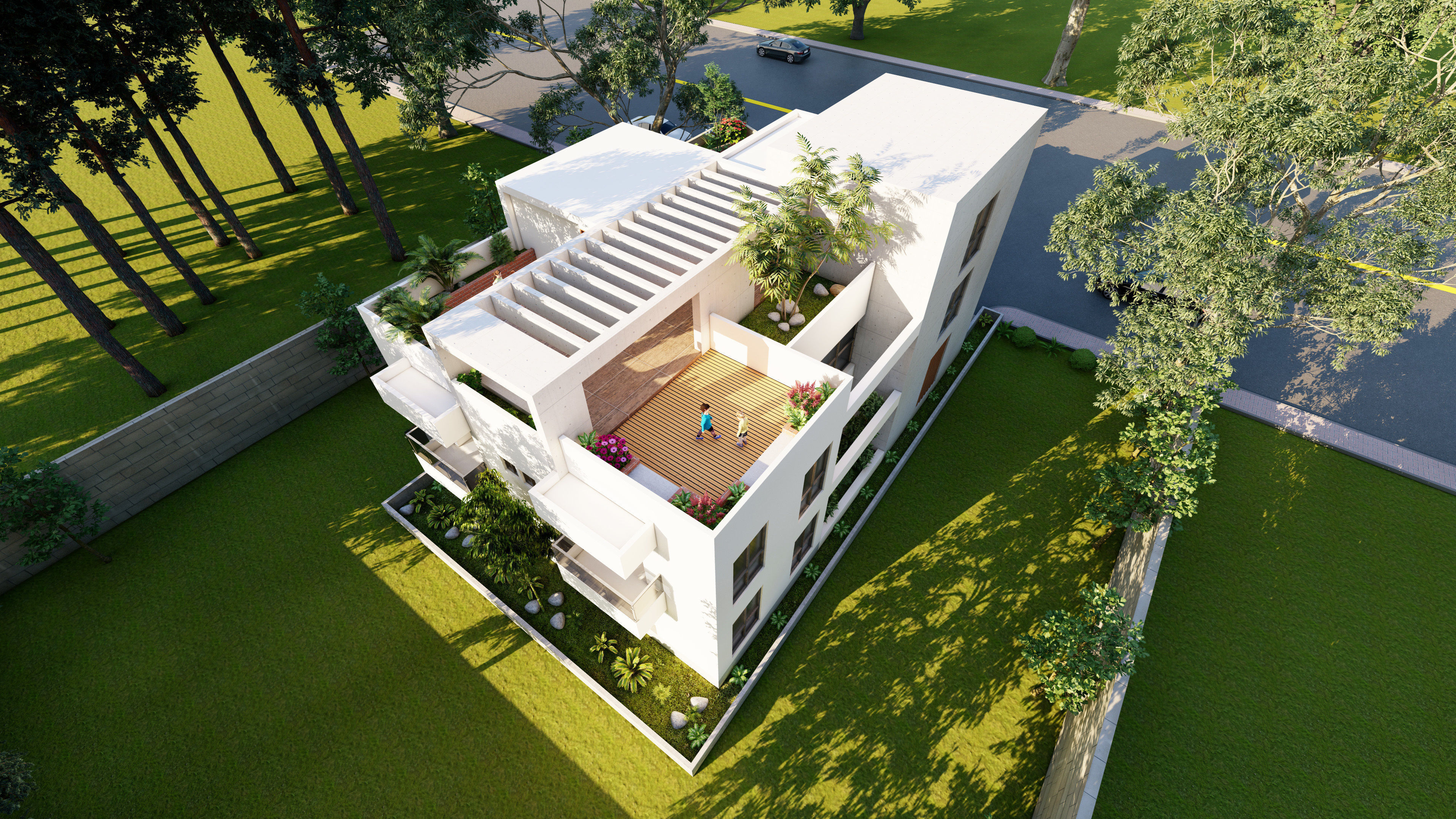 2 Storied Modern Residence  3D model_3