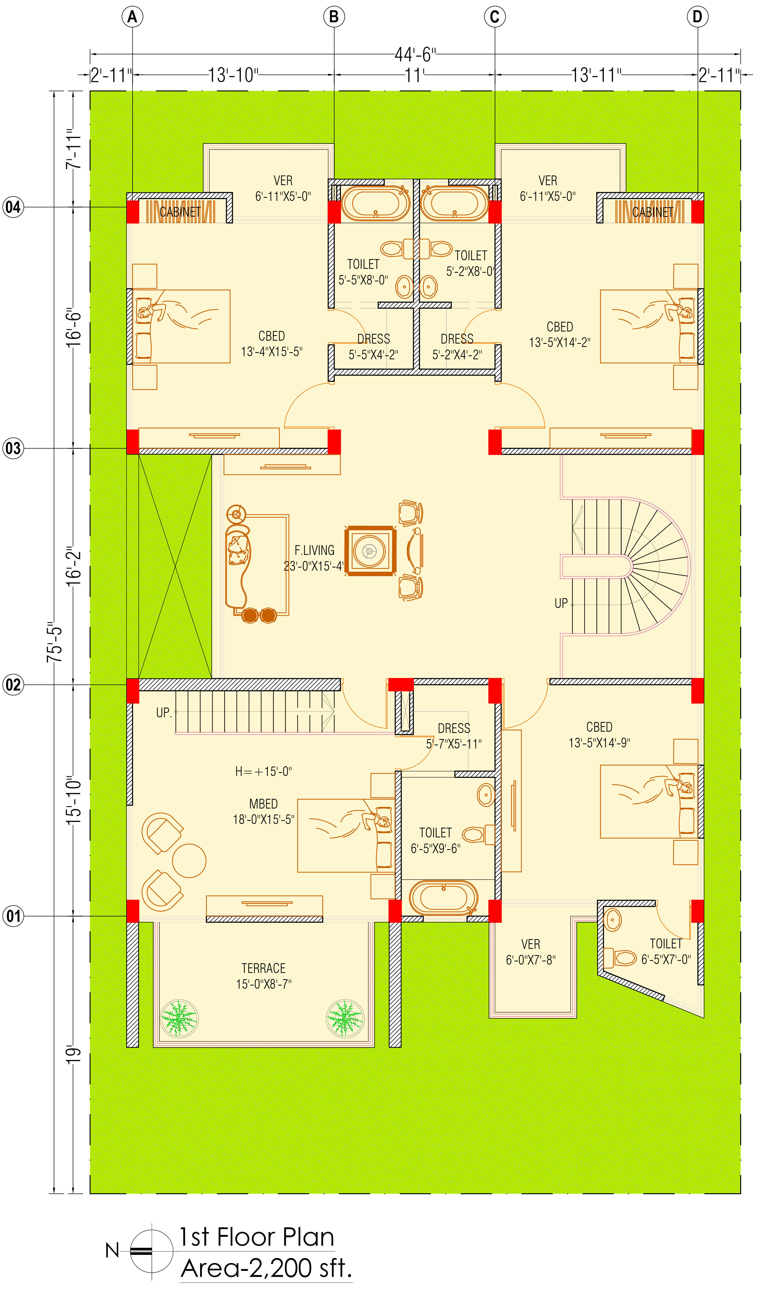 2 Storied Modern Residence  3D model_8
