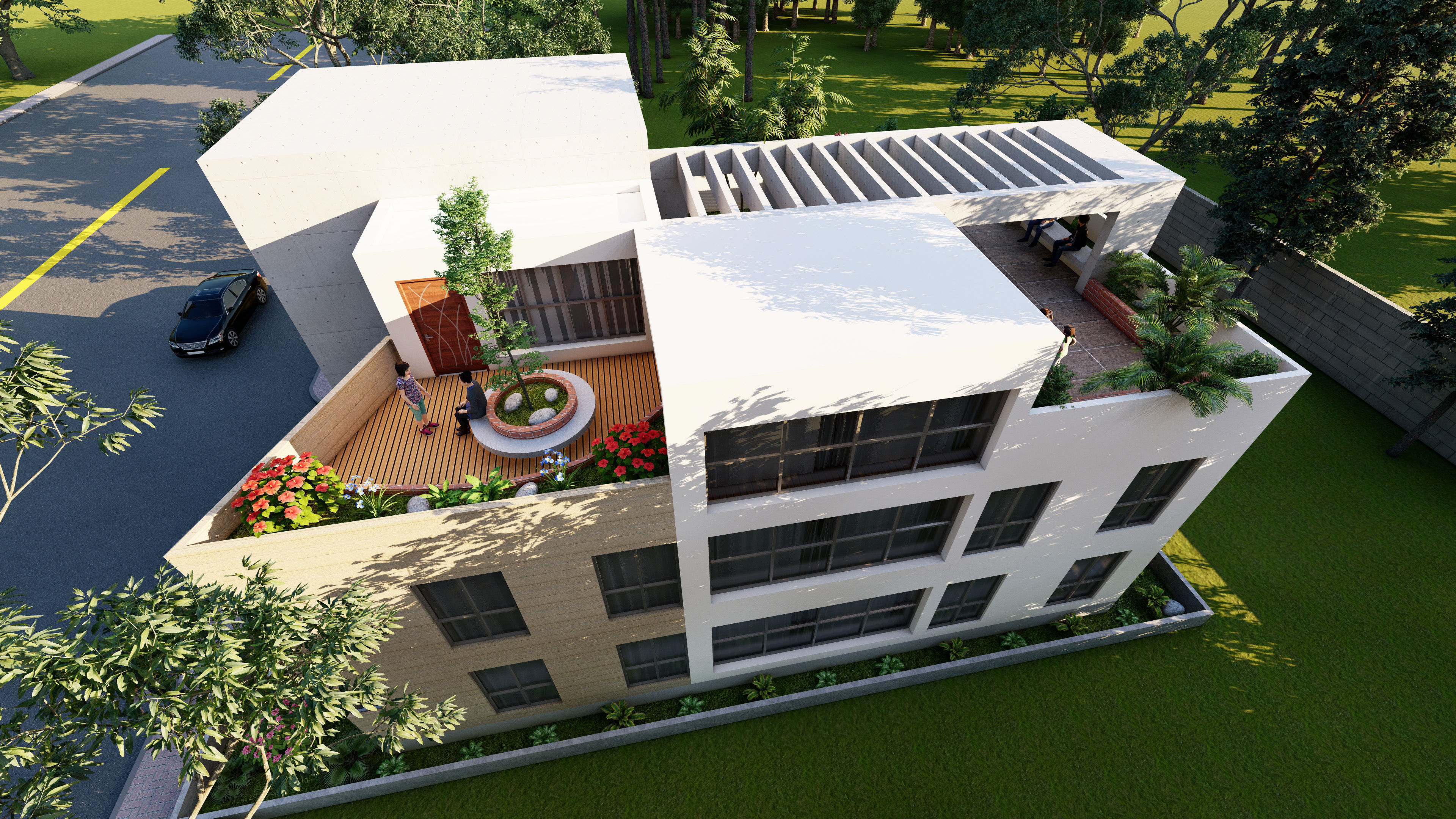 2 Storied Modern Residence  3D model_5