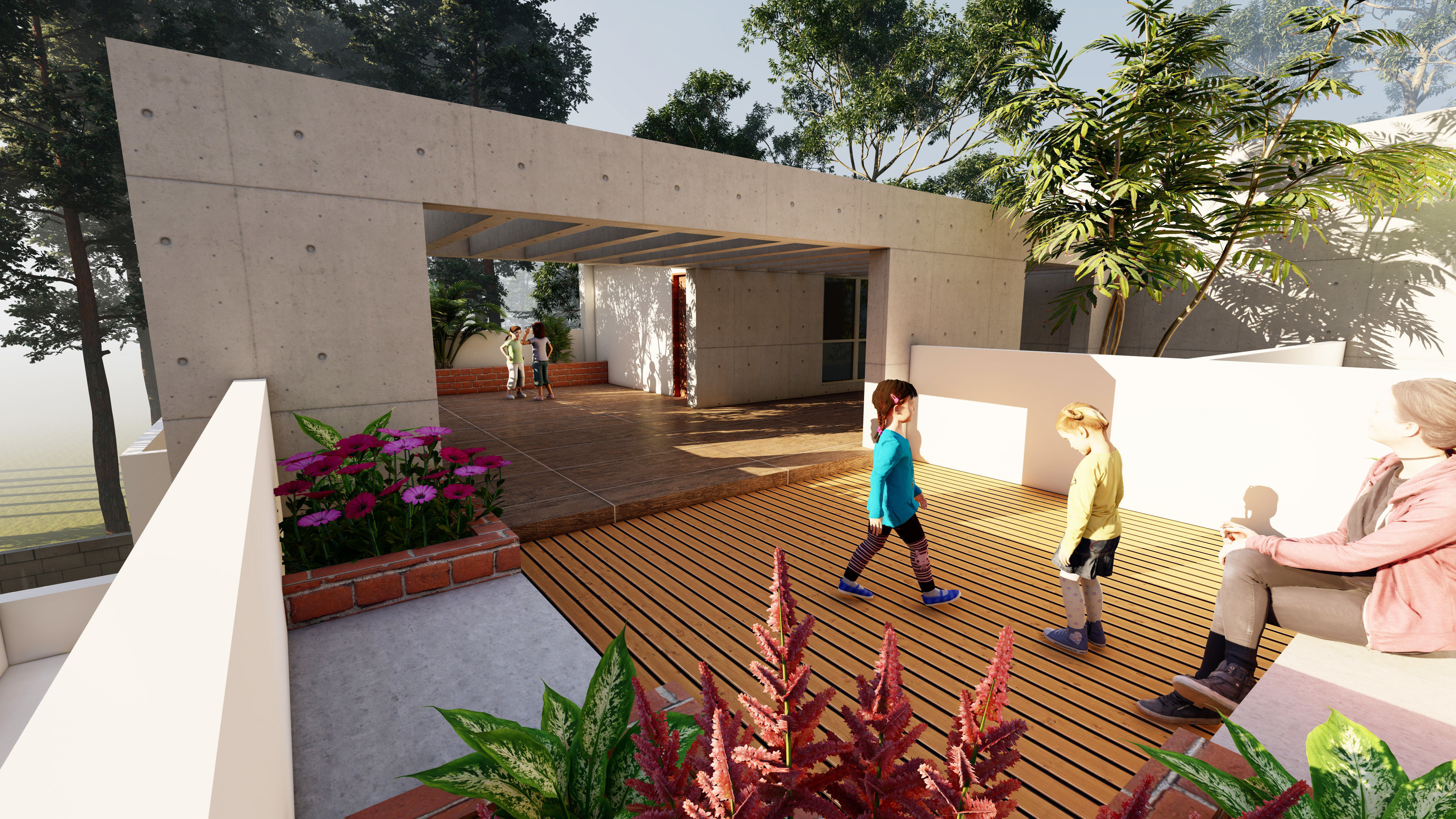 2 Storied Modern Residence  3D model_6