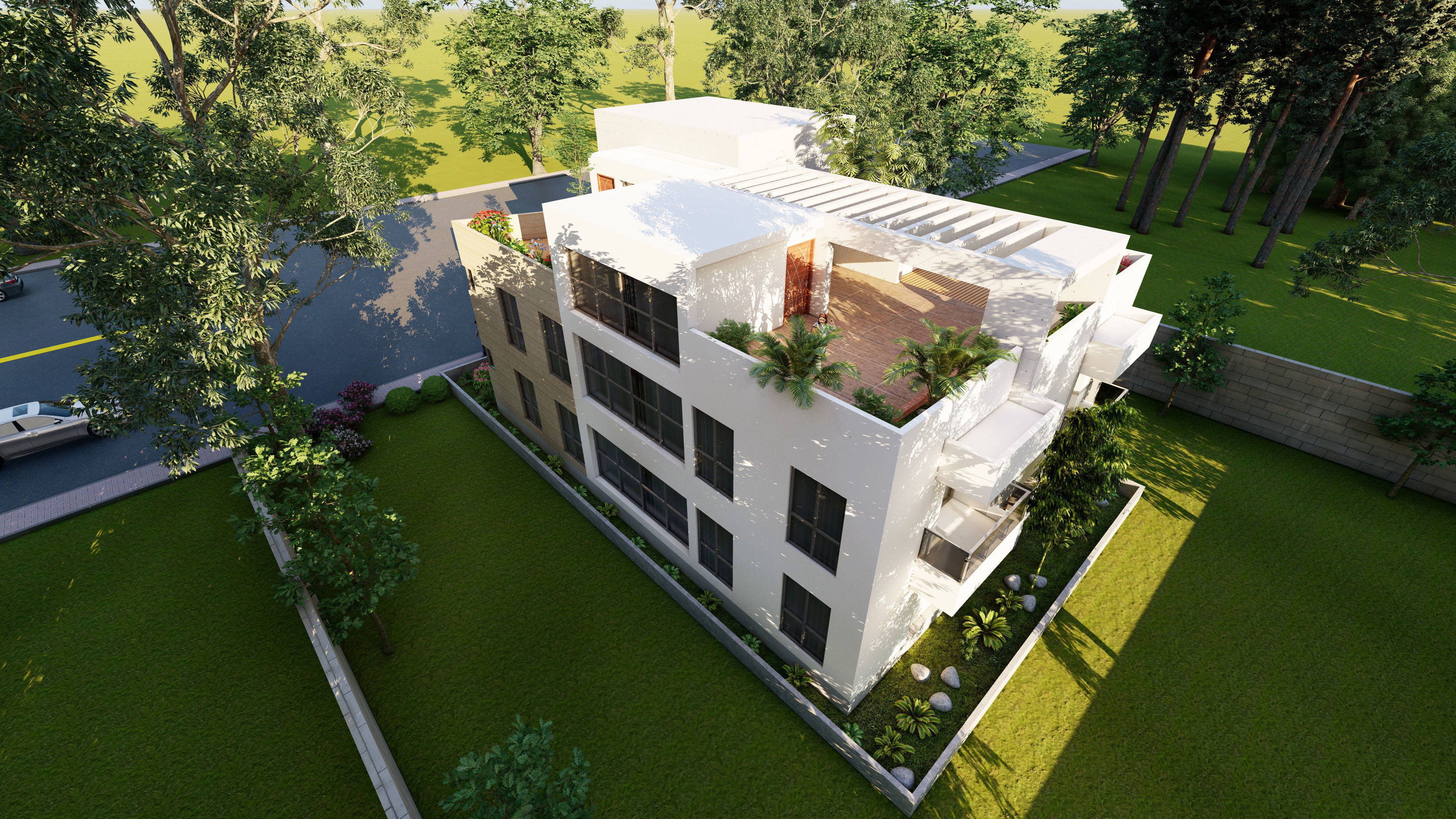 2 Storied Modern Residence  3D model_4
