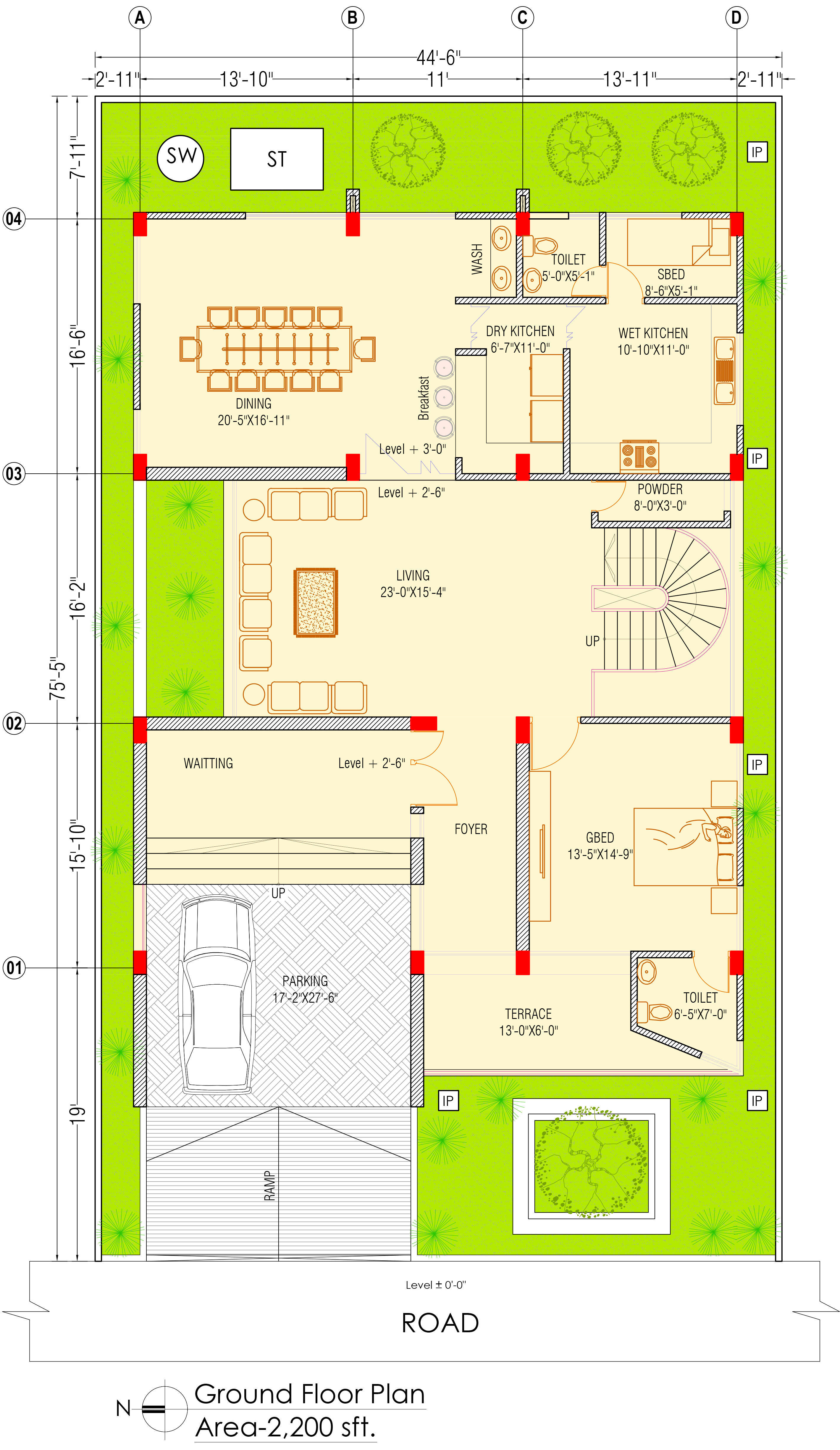 2 Storied Modern Residence  3D model_7
