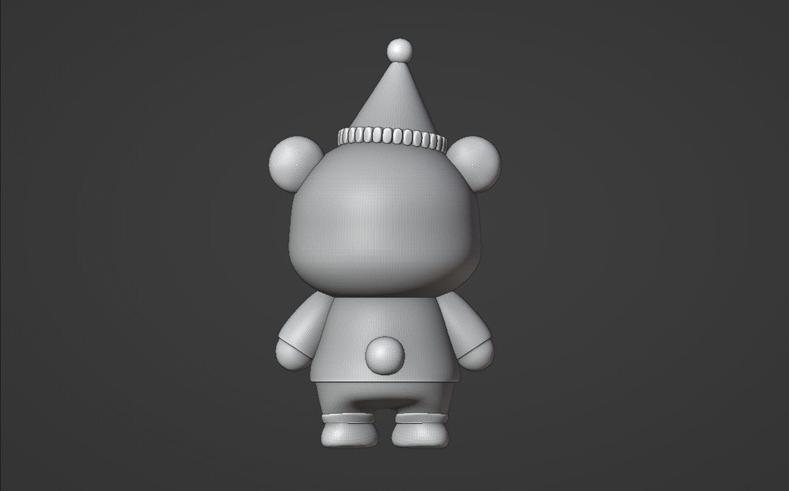 bear birthday 3D print model_4